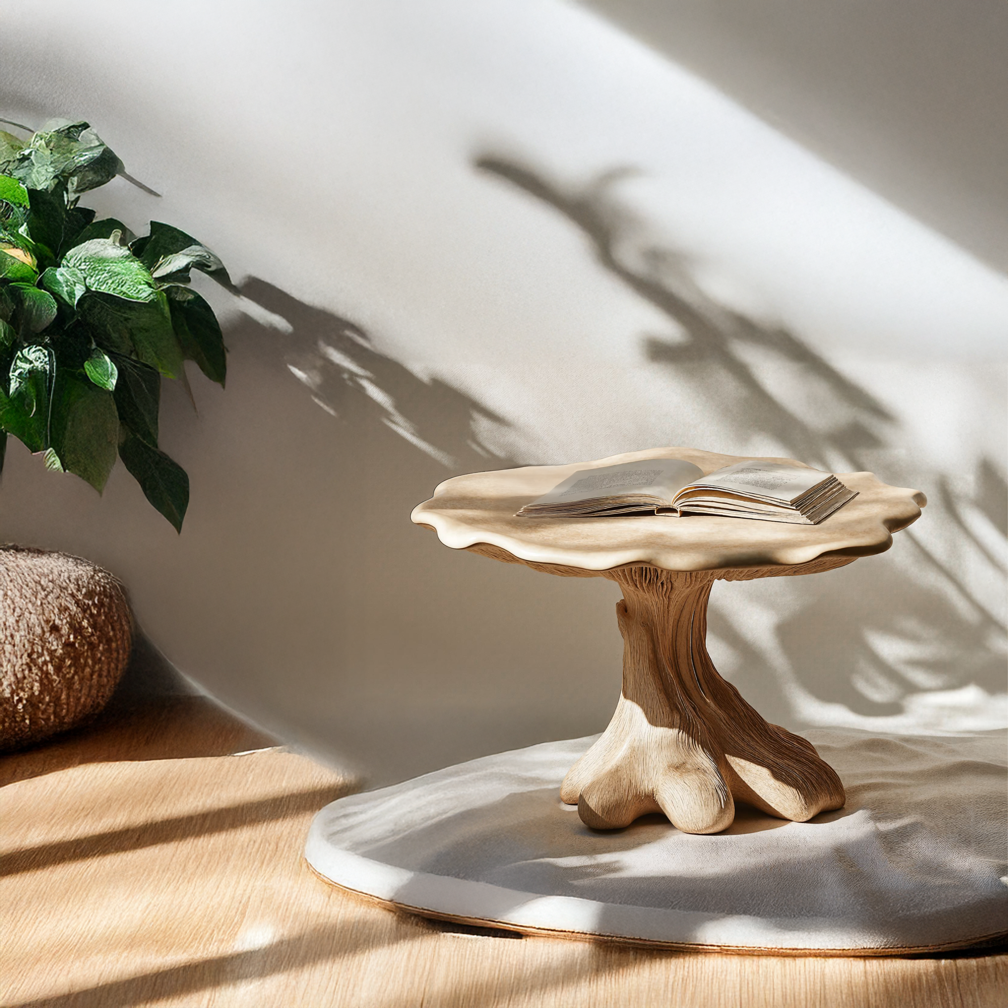 Handcrafted Wood Mushroom End Table For Sitting Room Modern Touch SILDTEN107