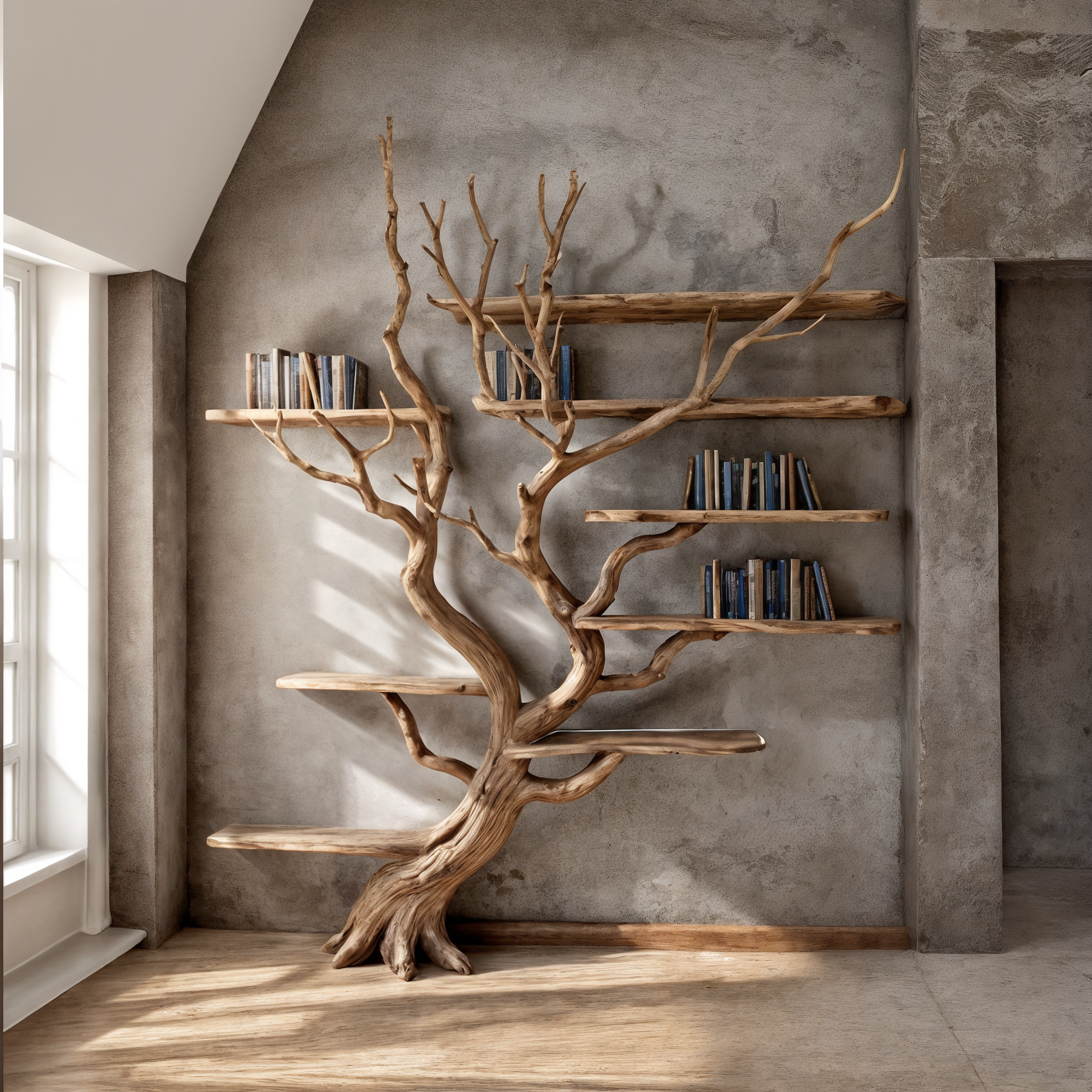 Tree Bookshelf Driftwood Branch Floating Bookshelf SINLTB071