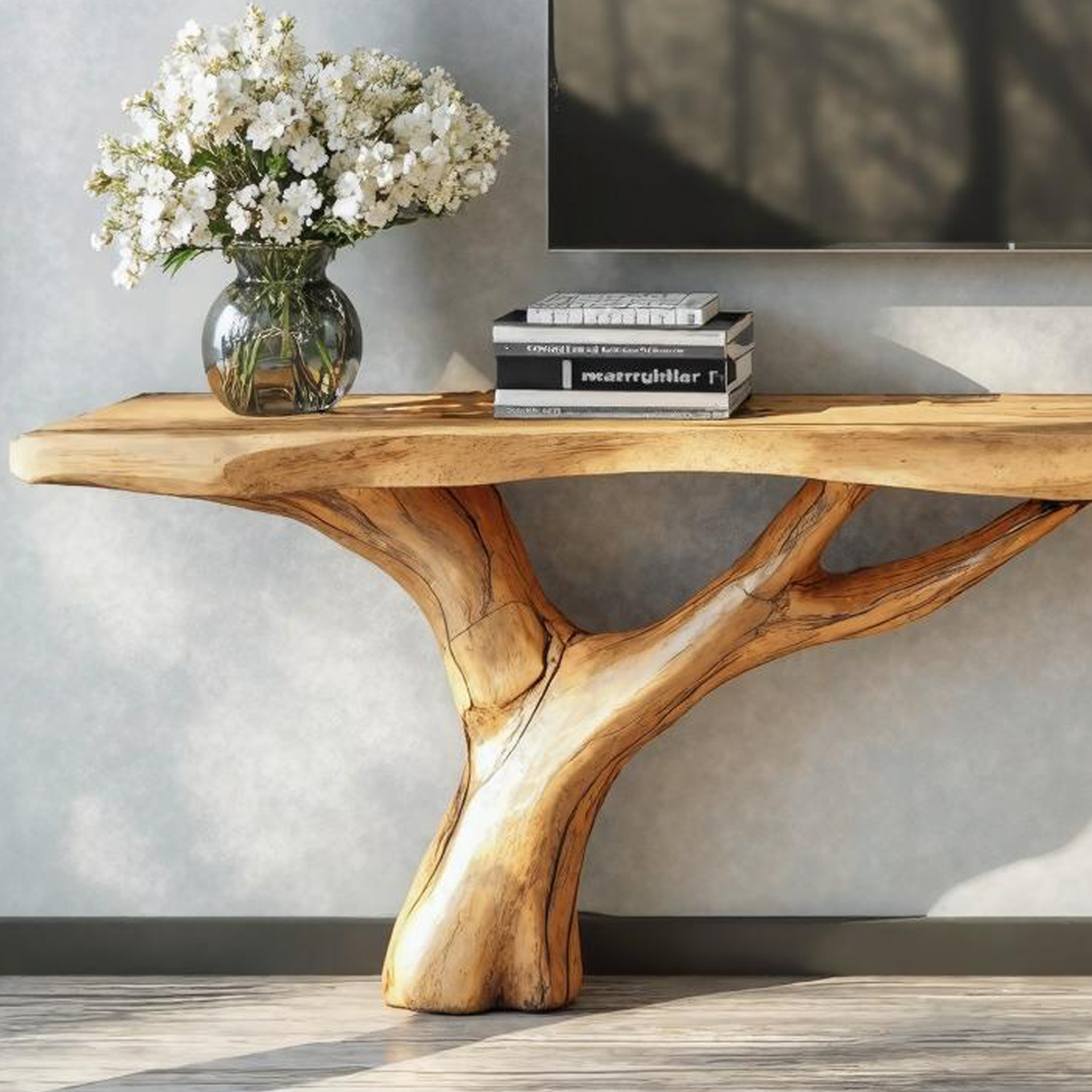 Rustic Live Edge TV Stand For Living Room And Hallway SILDTTVC023