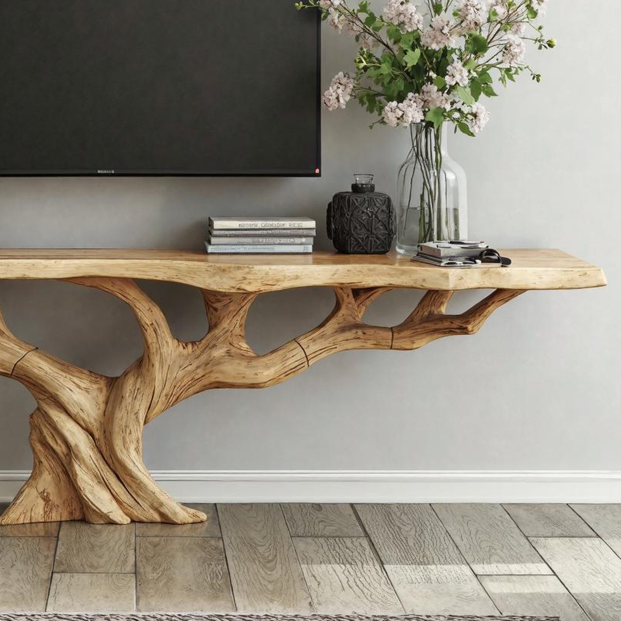 Farmhouse Live Edge TV Cabinet For Living Room And Entryway SILDTTVC025