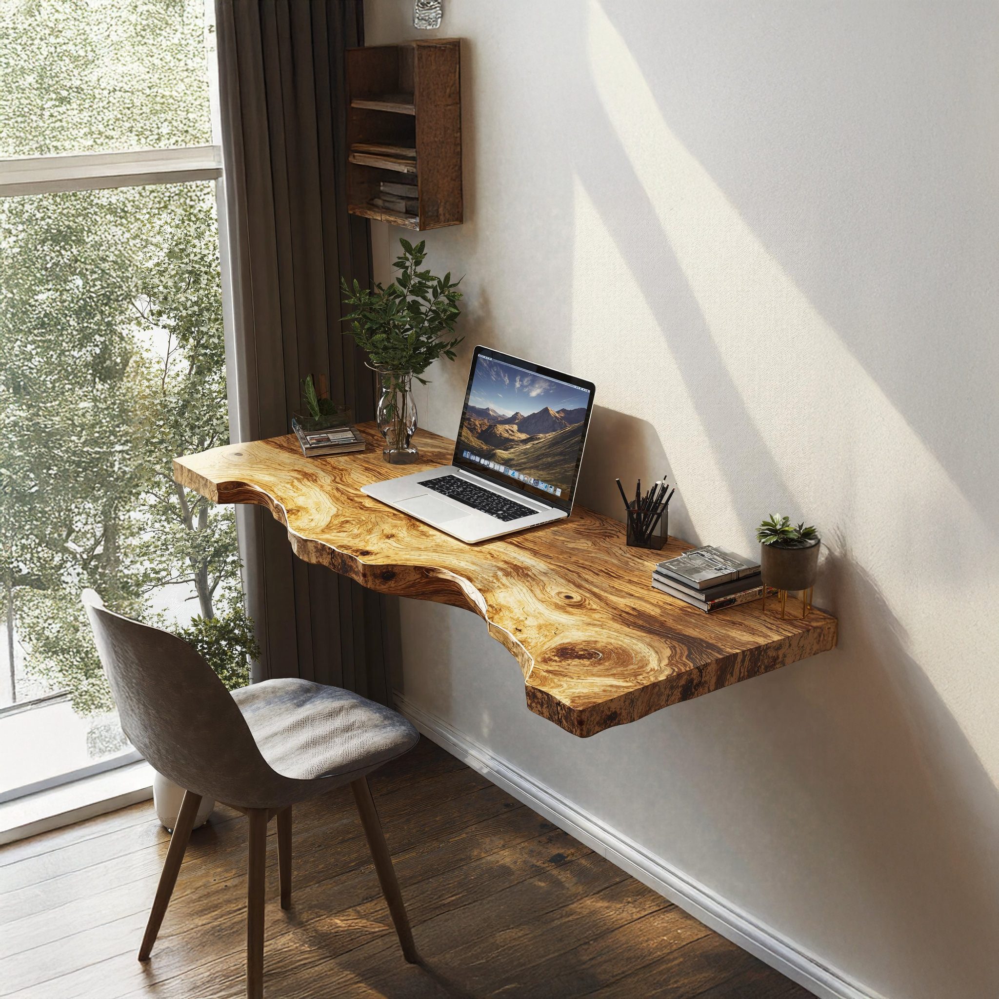 Vintage Wooden Floating Table For Classic Interior Refinement SILDTFLD024