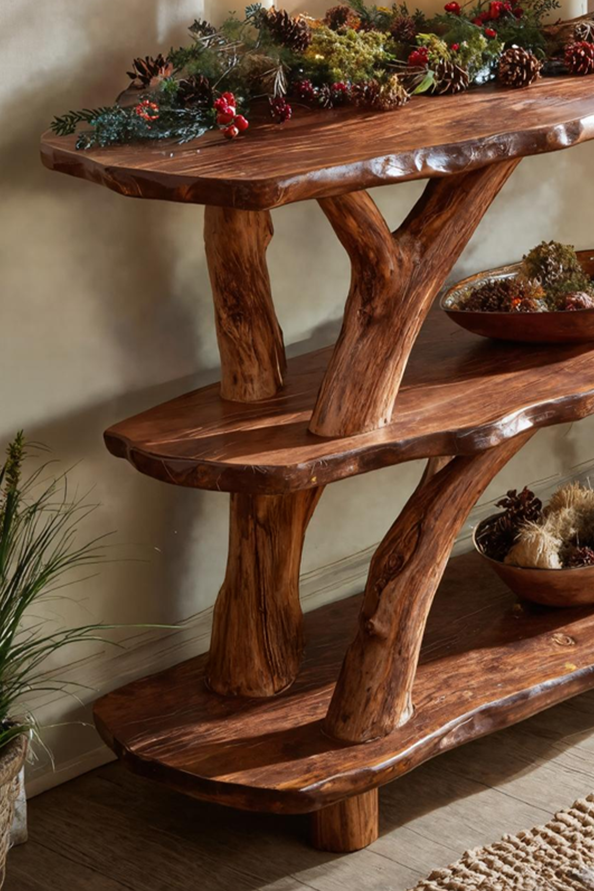 Modern Live Edge Console Table For Christmas Home Furniture Style SILDTTNCSC012