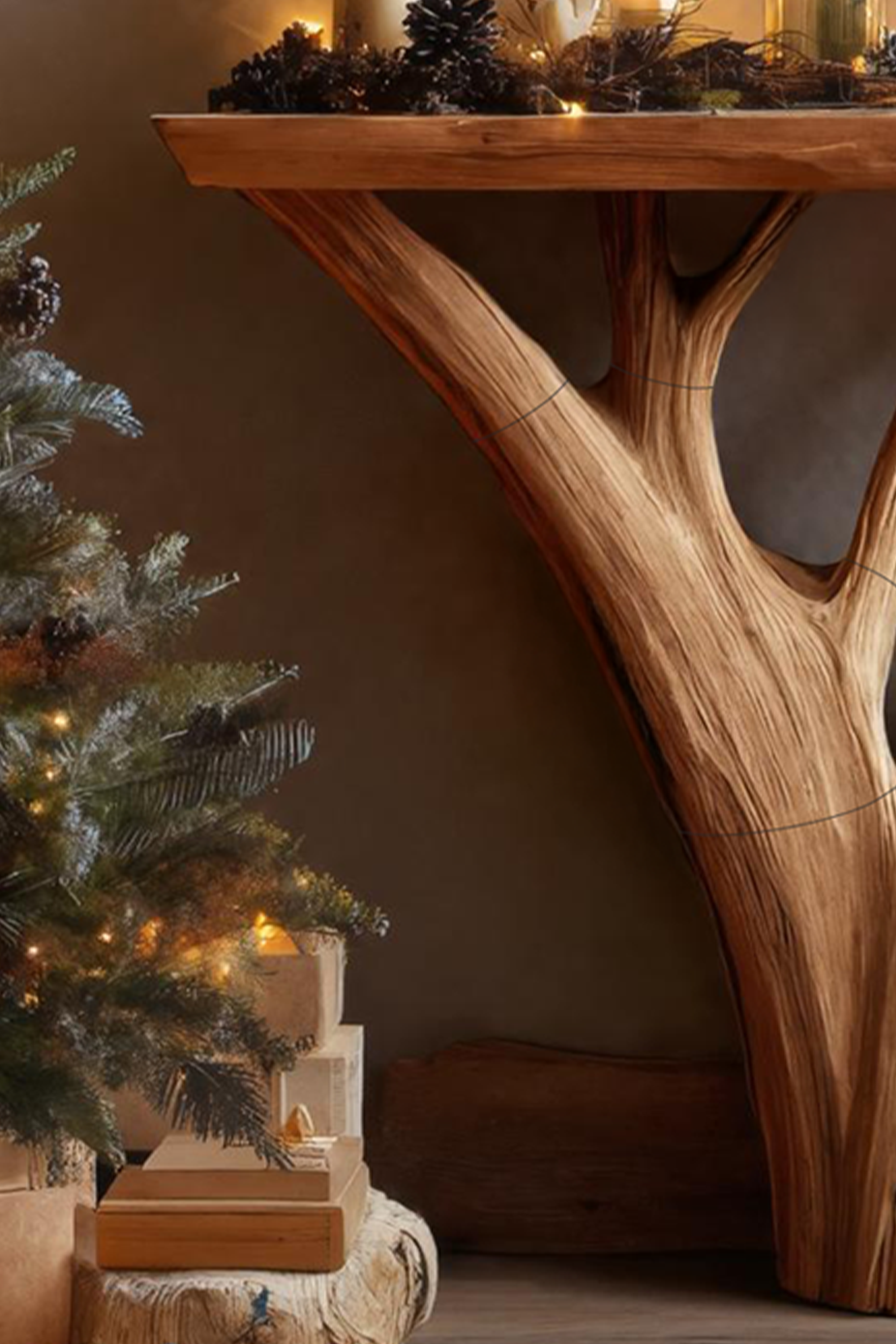 Modern Solid Wood Console Table For Christmas Entryway Decor SILDTTNCSC002