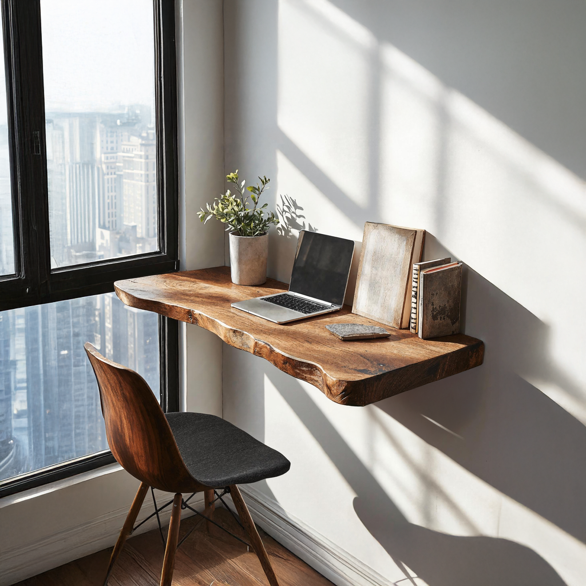 Rustic Wooden Floating Table For Practical Furniture Choices SILDTFLD026