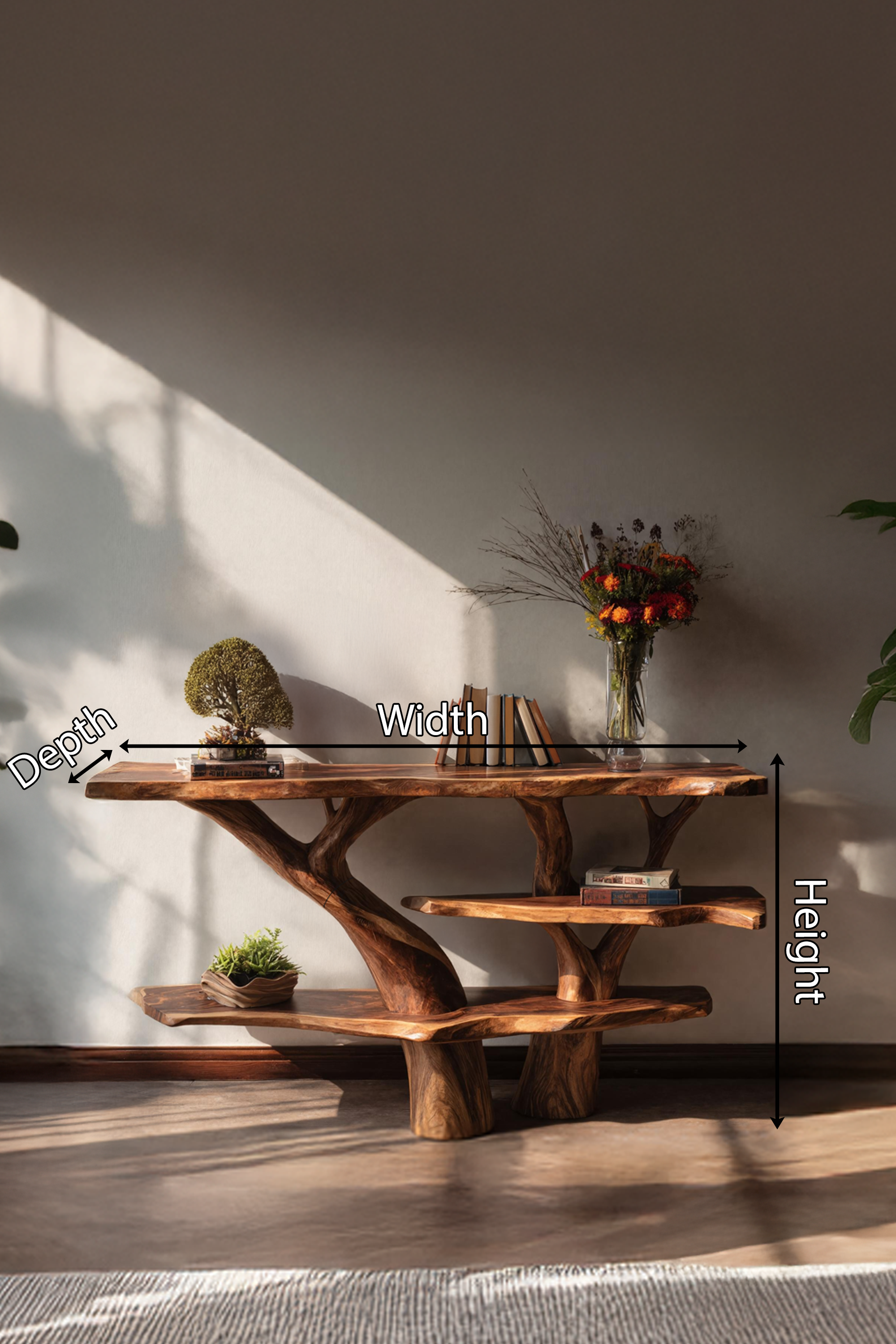 Farmhouse Live Edge Entryway Table For Bedroom Country Style Decor SILDTTNCS027