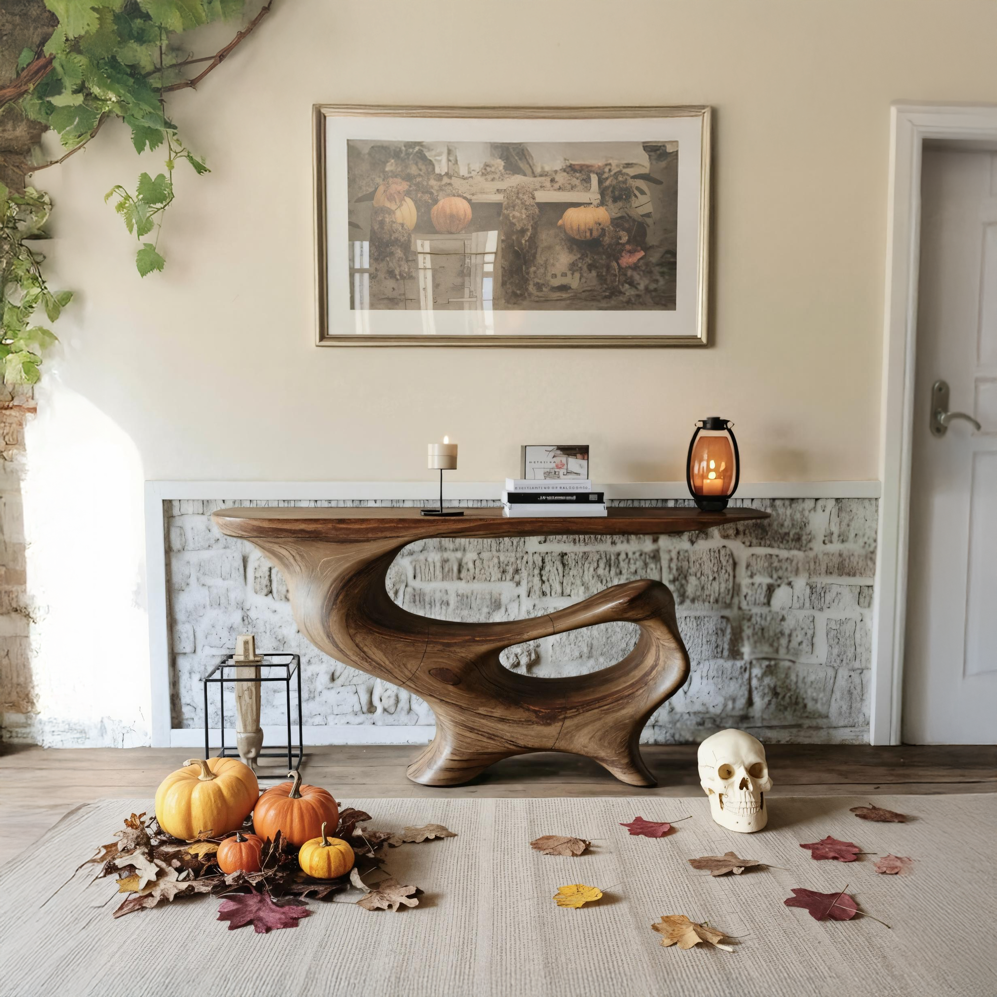 Mid Century Solid Wood Coffee Table For Entryway Design Halloween Furniture SILDTTNHCS010