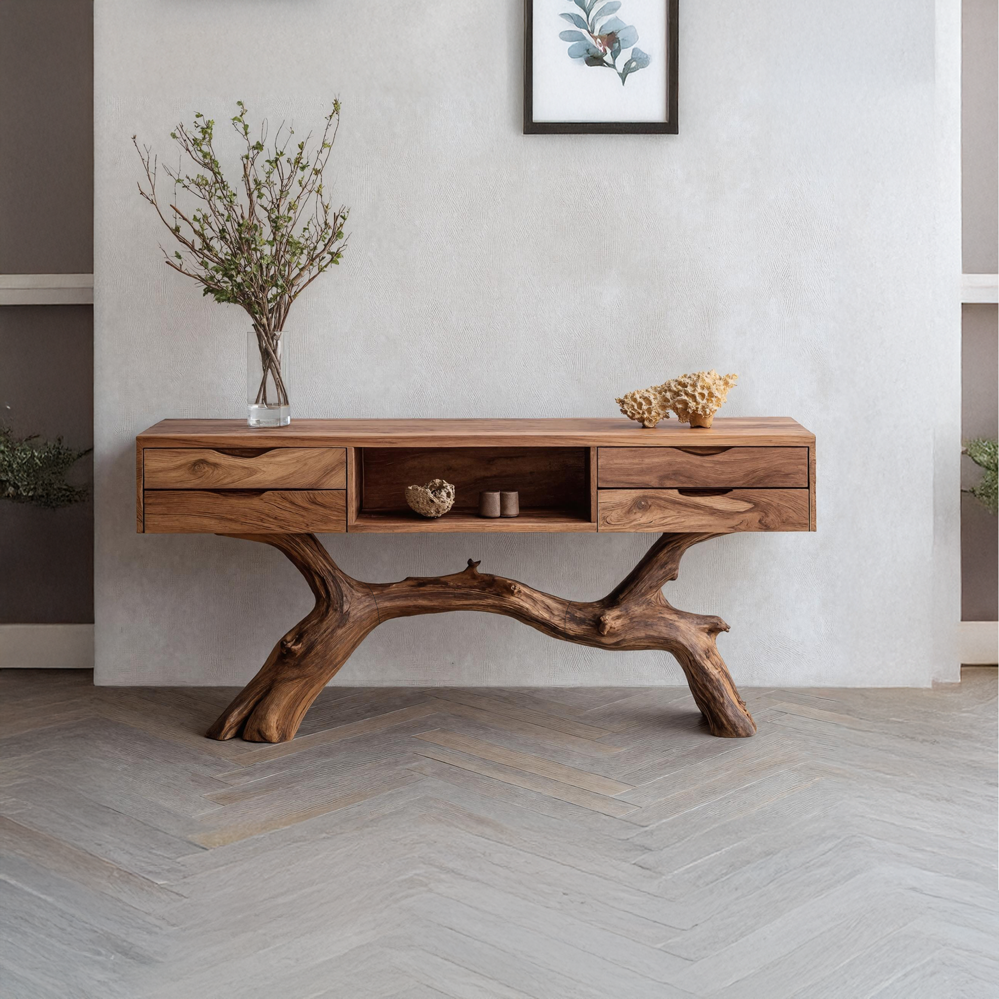 Handcrafted Wooden Console Table For Living Room Handmade Accent SILDTTRCS027
