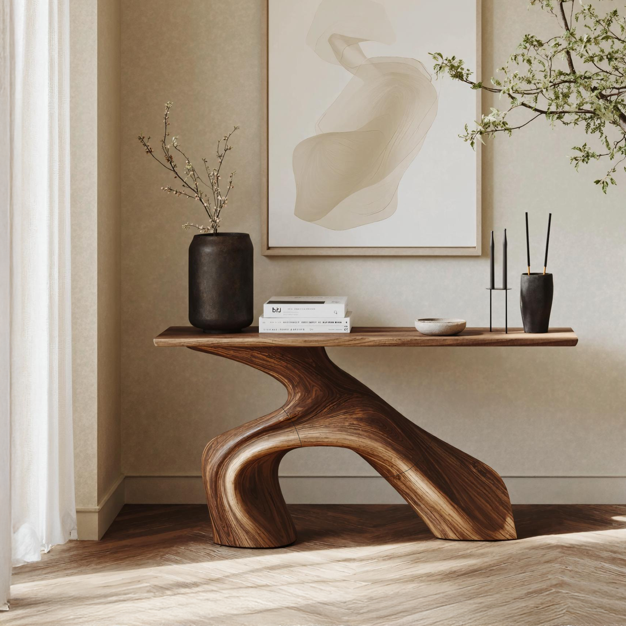 Farmhouse Live Edge Console Table Entryway Decor SILDTTNCS213
