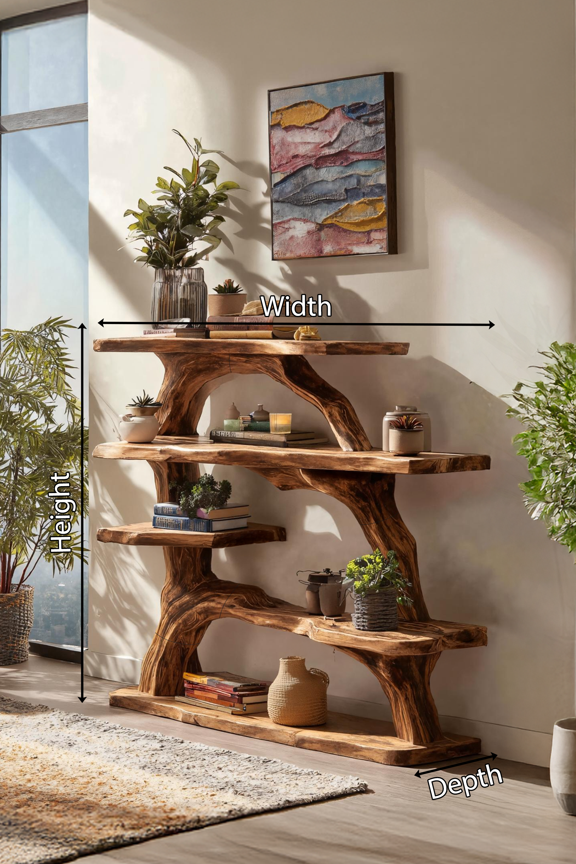 Handcrafted Wooden Live Edge Console Table For Luxury Living Room Decor SILDTTNCS046