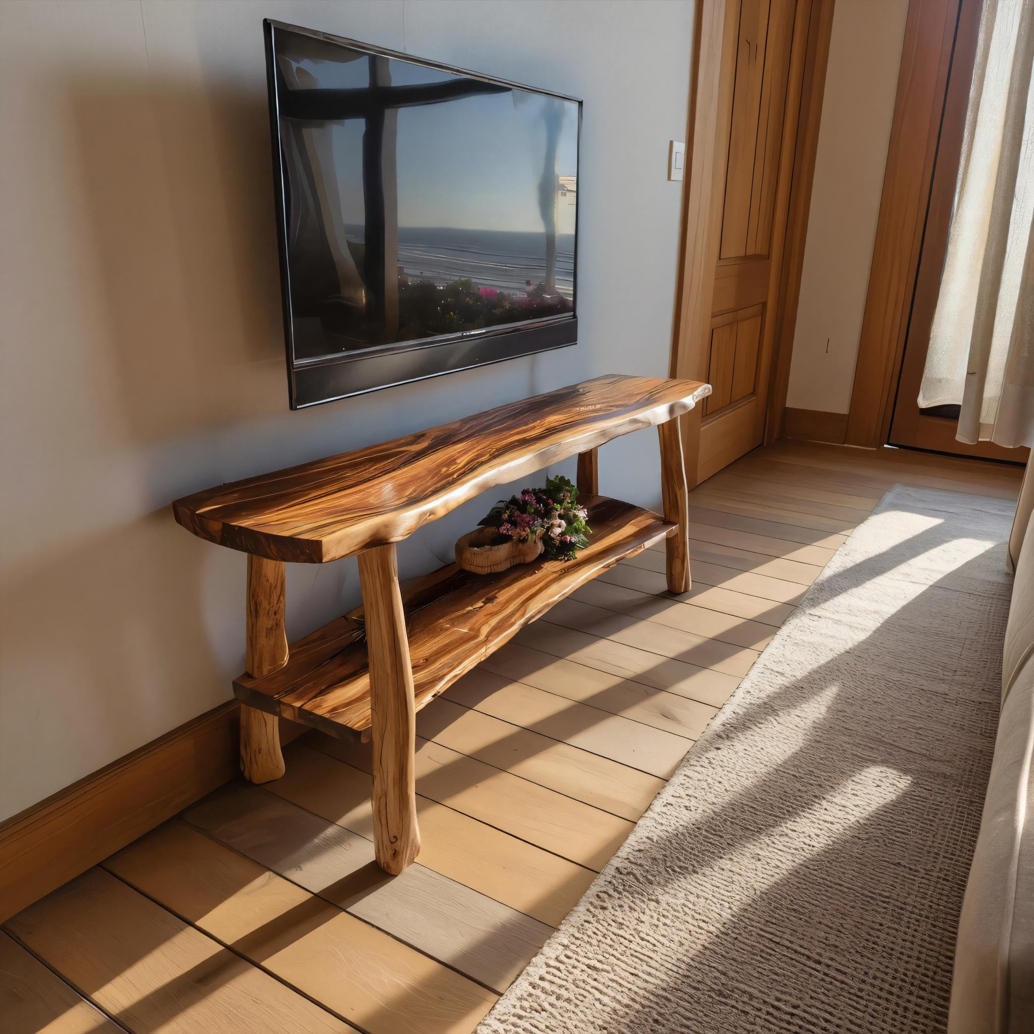 Mid Century Wooden Live Edge TV Console For Winter Furniture SILDTTRCTV029