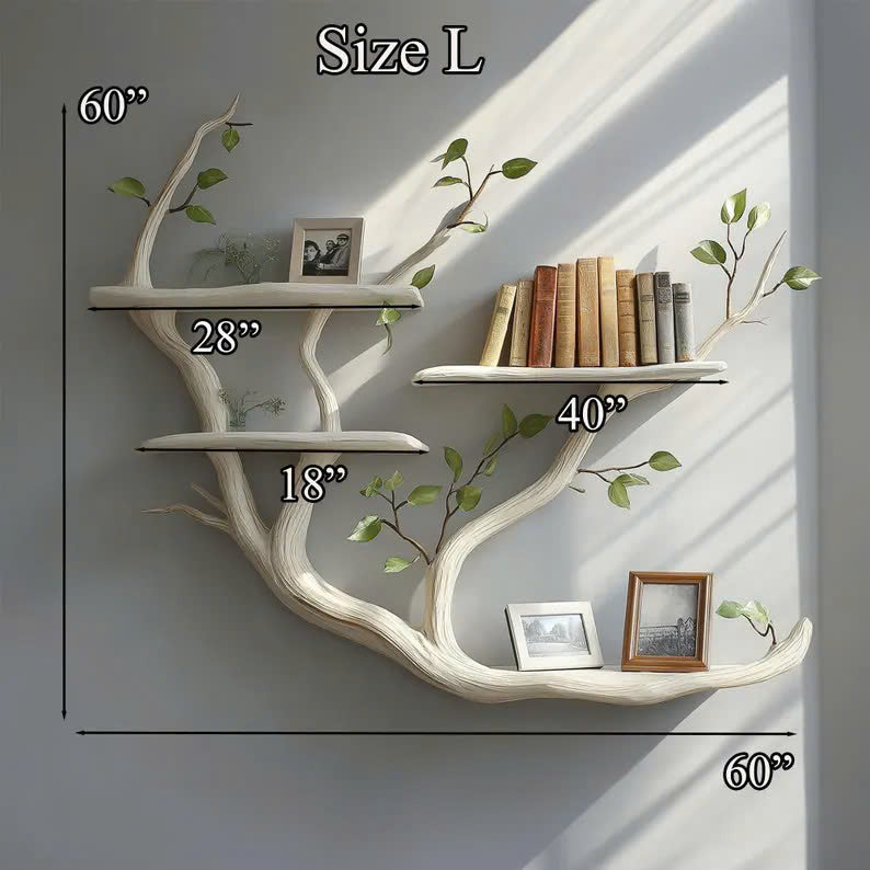 Rustic Wood Wall Shelf Floating Bookshelf Wood Living Room Decor Gift SINLTBS022