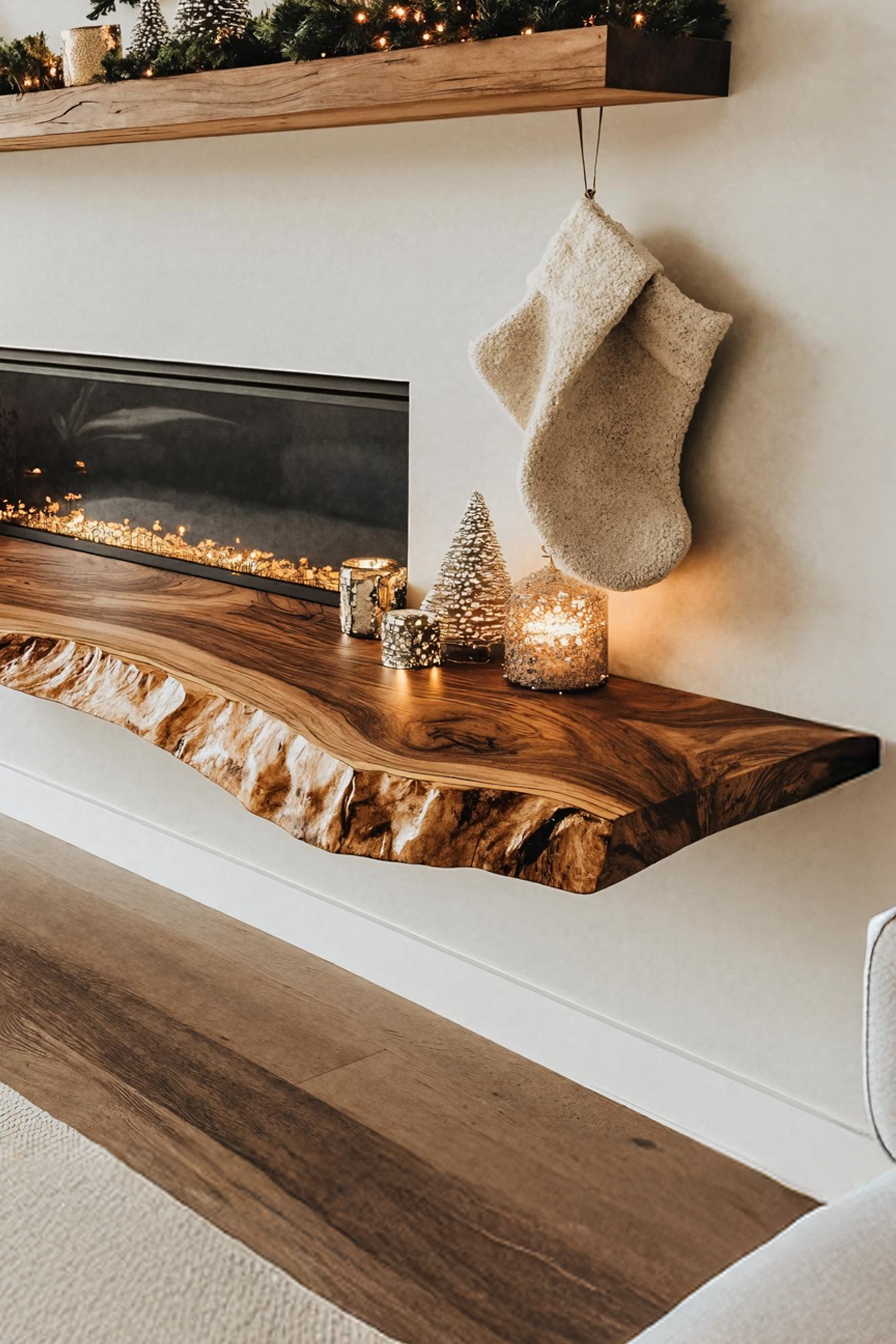 Handcrafted Solid Wood Live Edge Floating Shelf For Bedroom Design SILDTTRCFL010