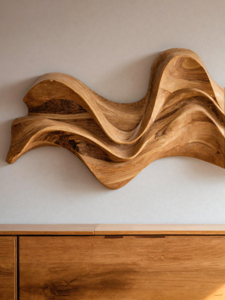 Modern Wavy Wall Art Sculpture For Living Room SITHTTWA017