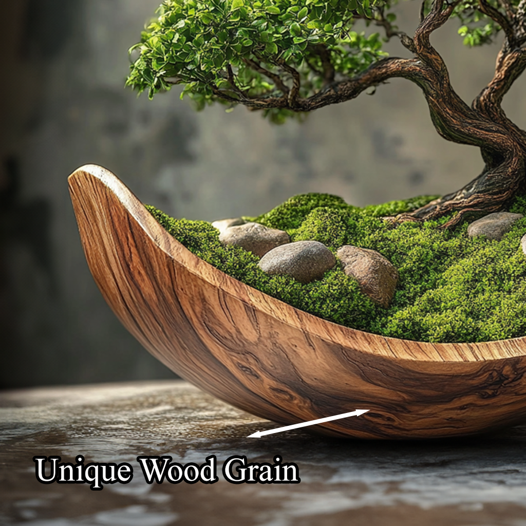 Moss Wood Sculpture Preserve Bonsai Driftwood Pot SINLBD001