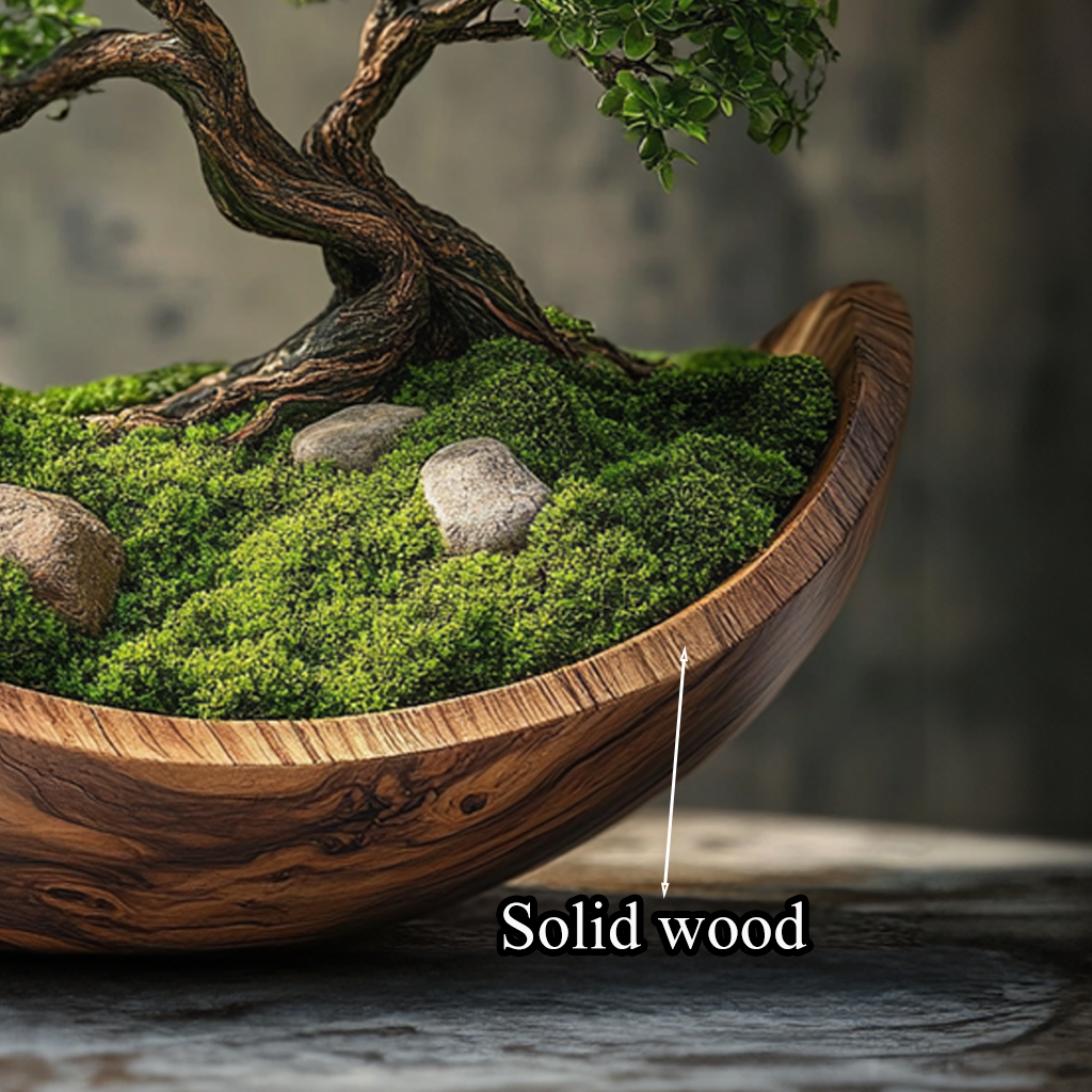 Moss Wood Sculpture Preserve Bonsai Driftwood Pot SINLBD001