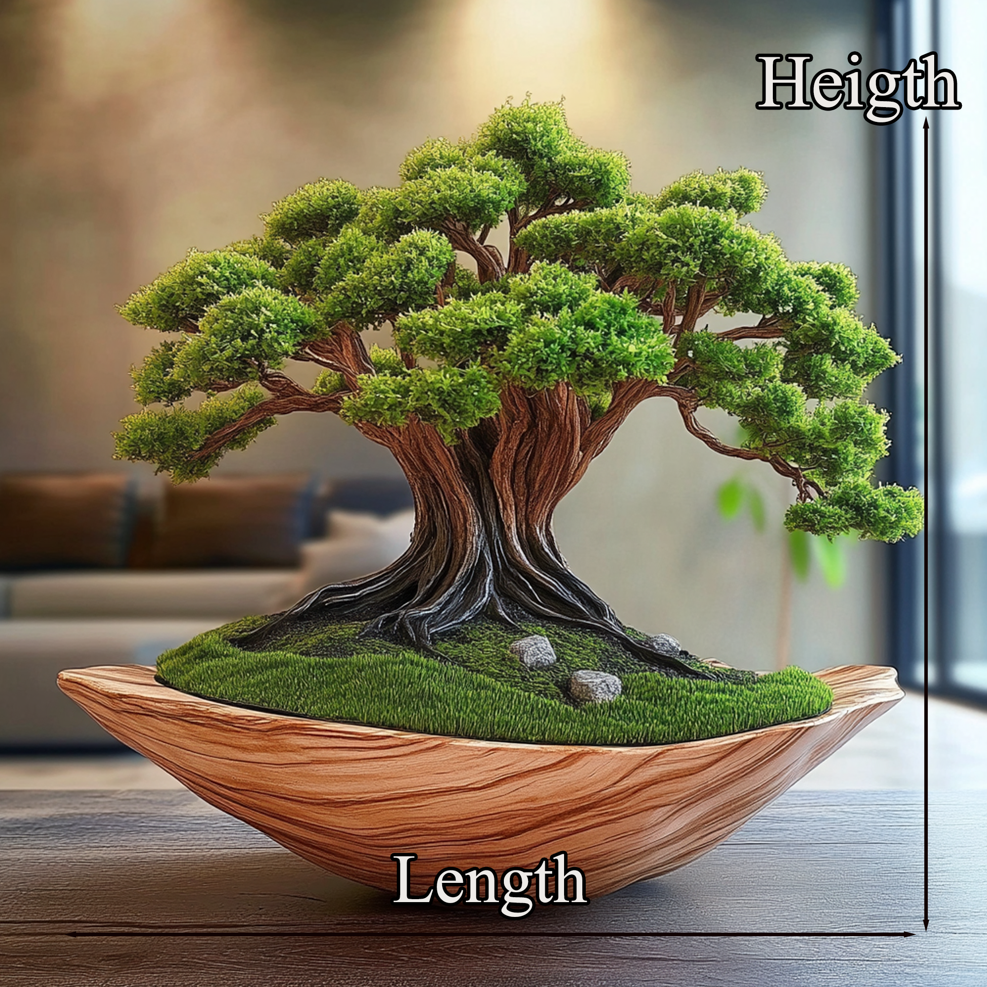 Driftwood Bonsai Tree Bonsai Driftwood Preserved Moss SINLBD007