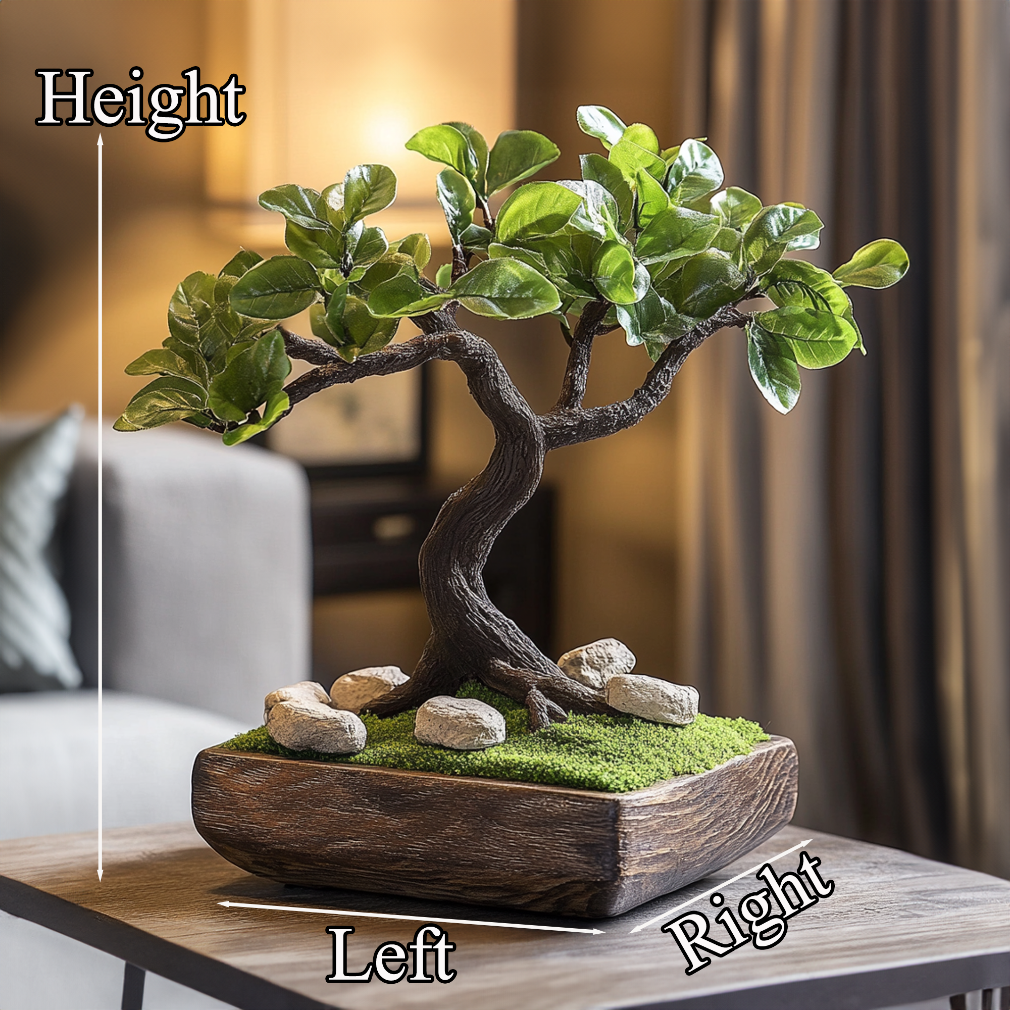 Driftwood Bonsai Moss Marimo Pots Bonsai Artificial Plants SINLBD017