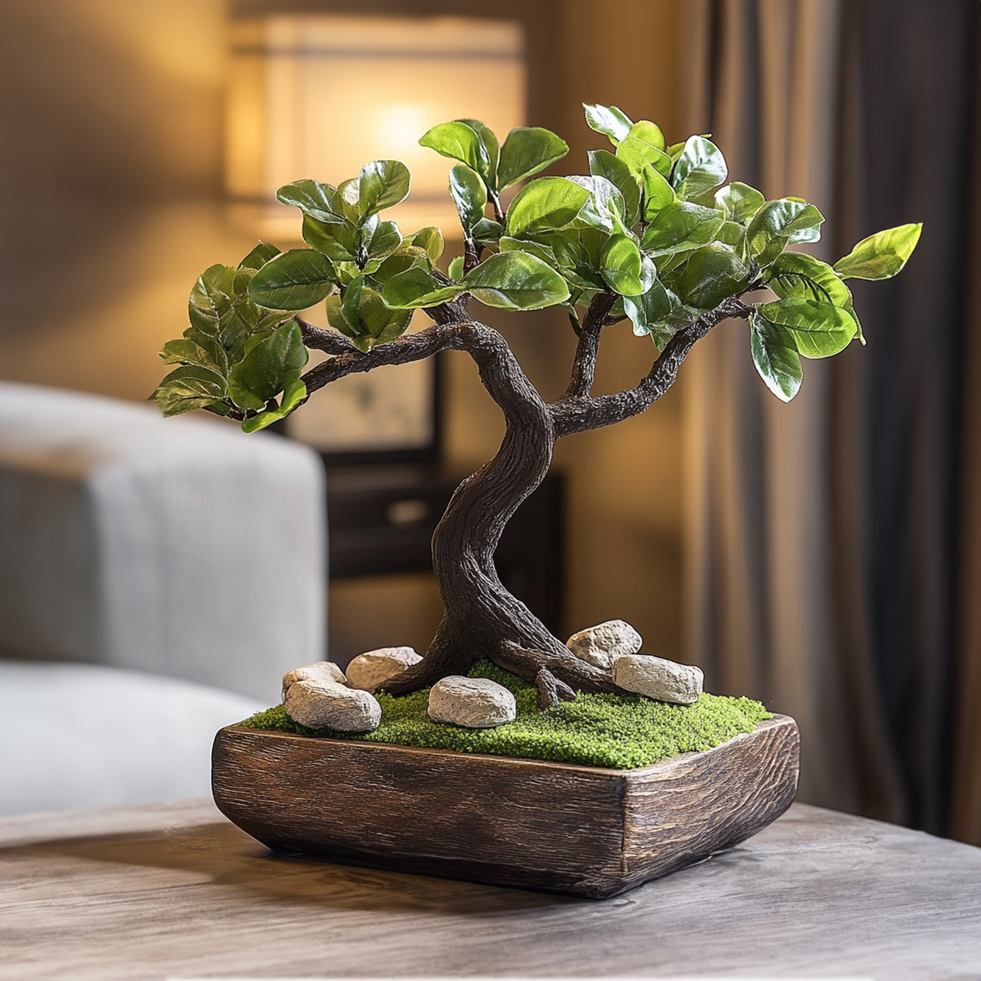Driftwood Bonsai Moss Marimo Pots Bonsai Artificial Plants SINLBD017