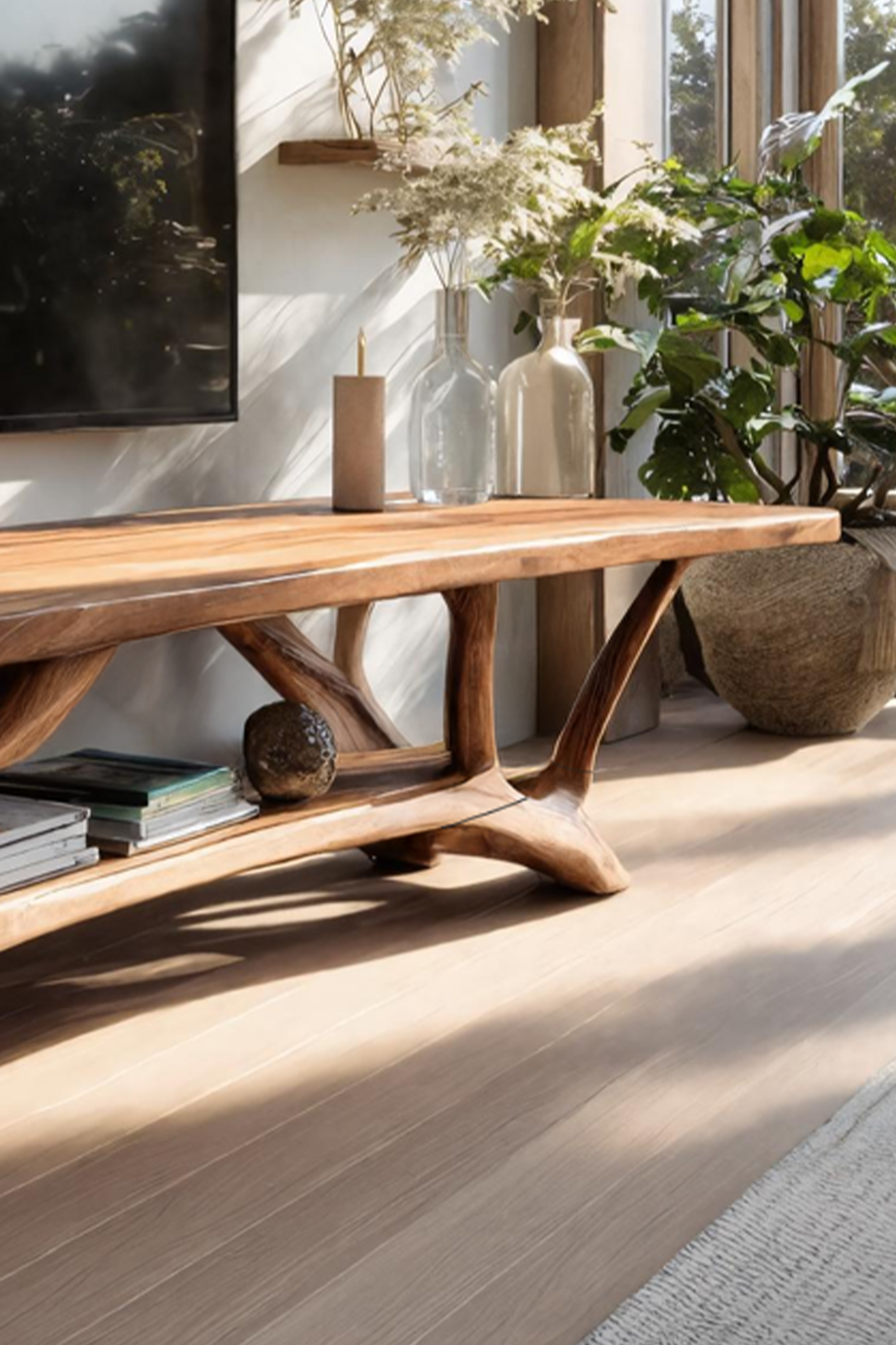 Handcrafted Live Edge Entryway TV Console For Furniture Decor SILDTTNTVC079