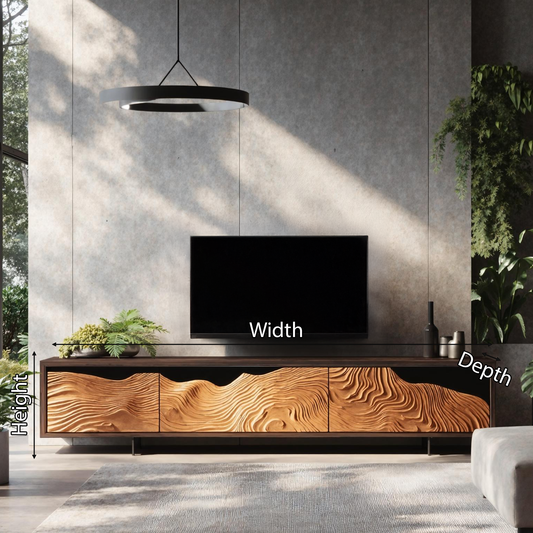Mid Century Rustic TV Cabinet For Cozy Spaces SILDTTNTVC043