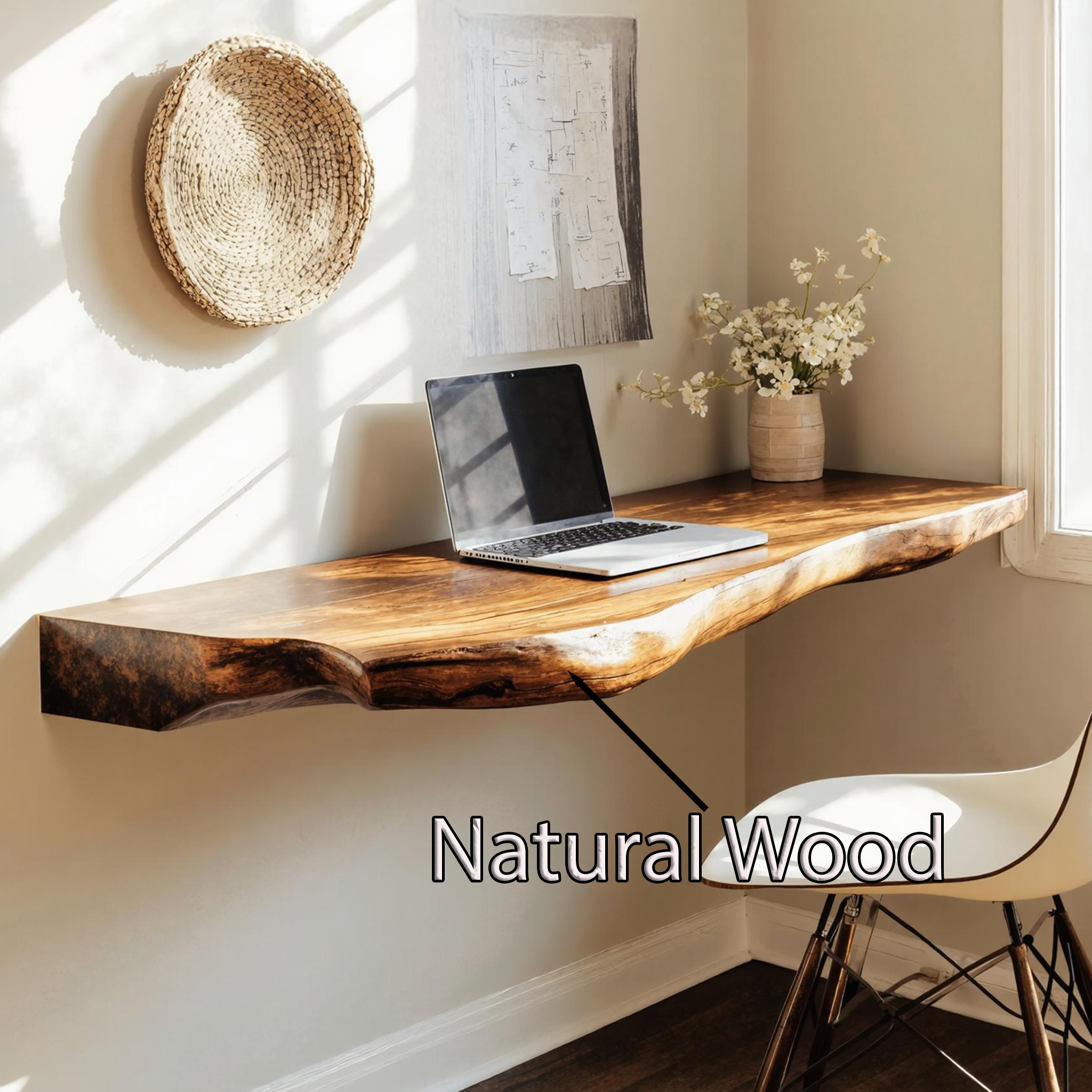Rustic Wooden Floating Table For Beautiful Bedroom Setup SILDTFLD038