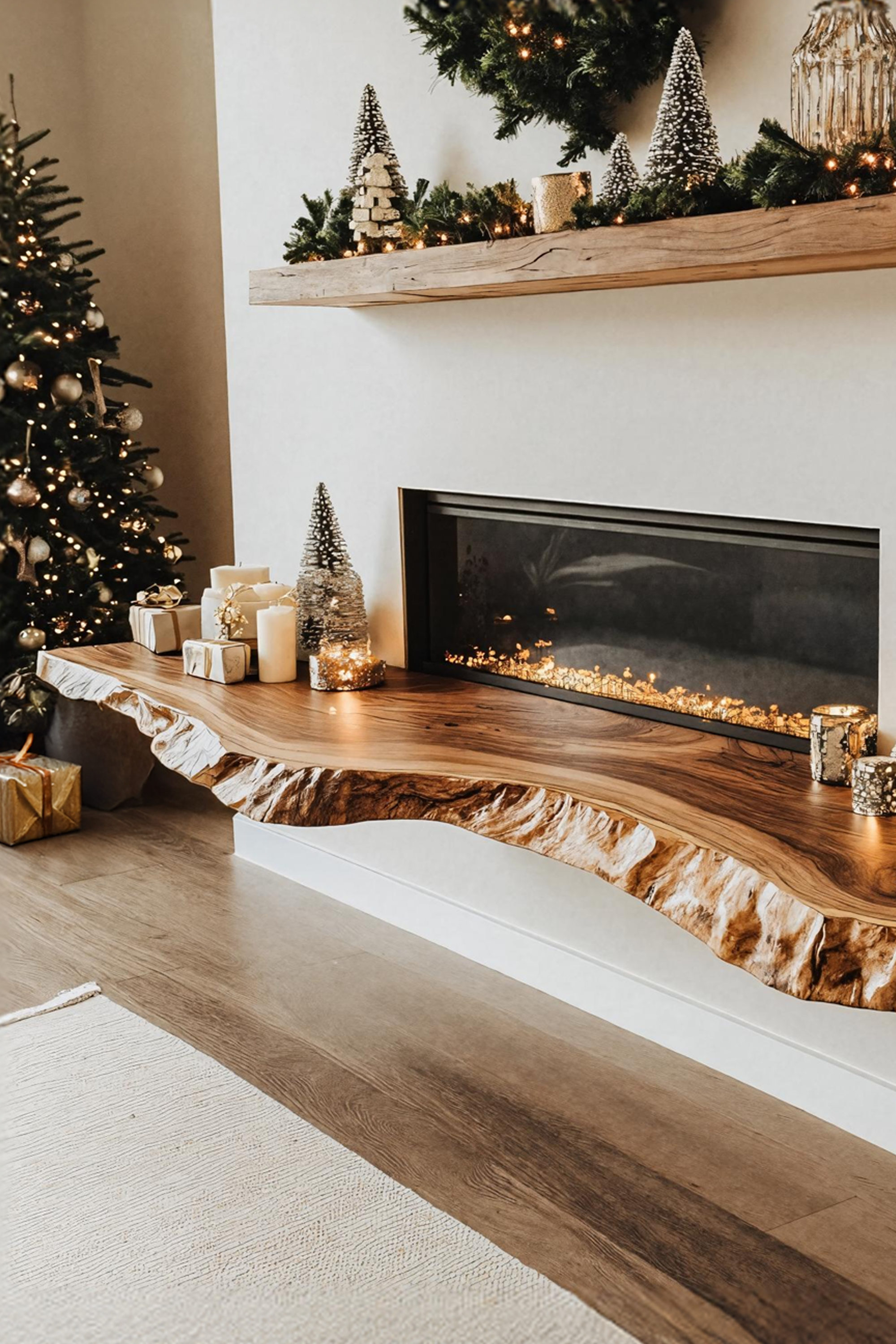 Handcrafted Solid Wood Live Edge Floating Shelf For Bedroom Design SILDTTRCFL010