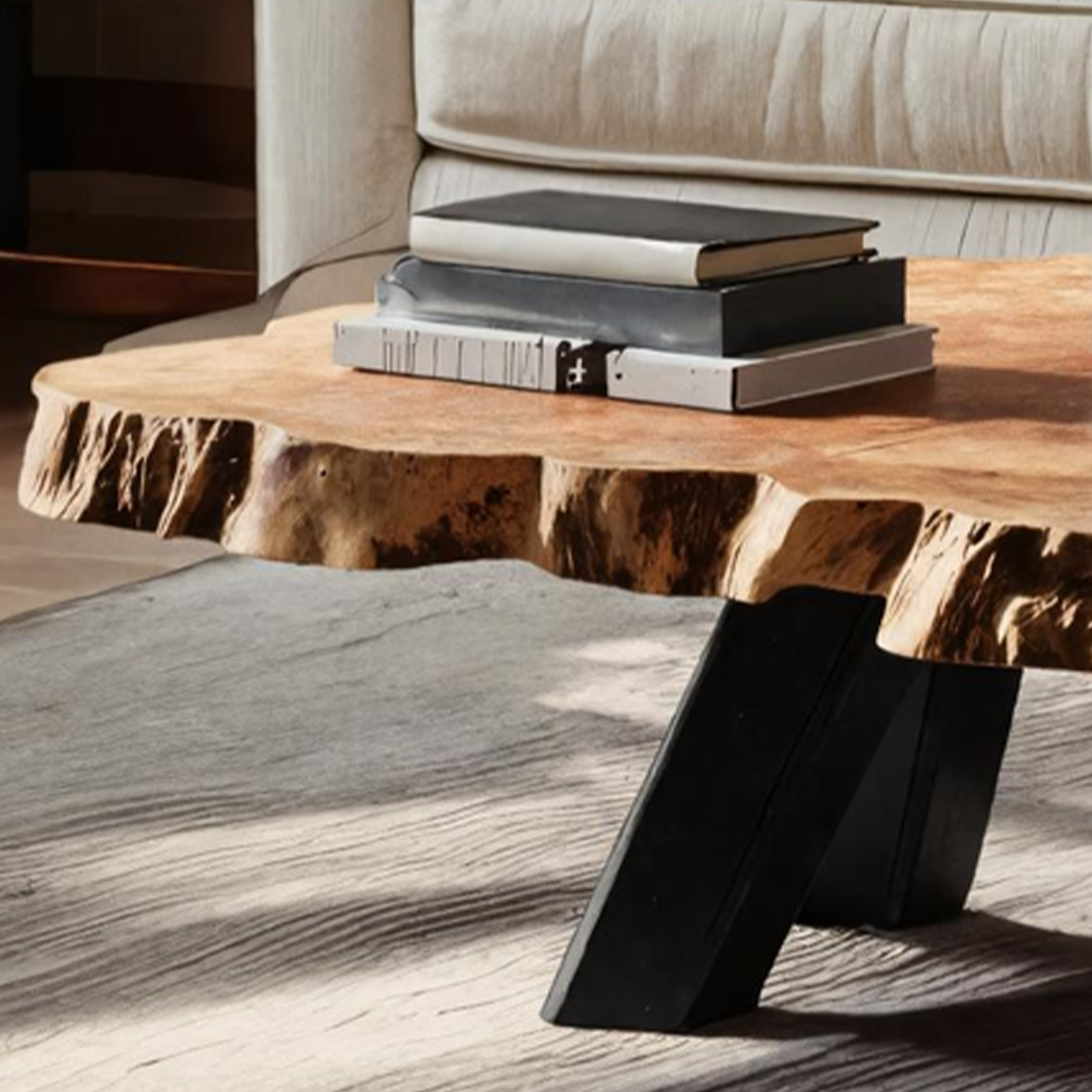 Modern Wooden Live Edge Coffee Table For Entryway Design Halloween Theme SILDTTRHCF004