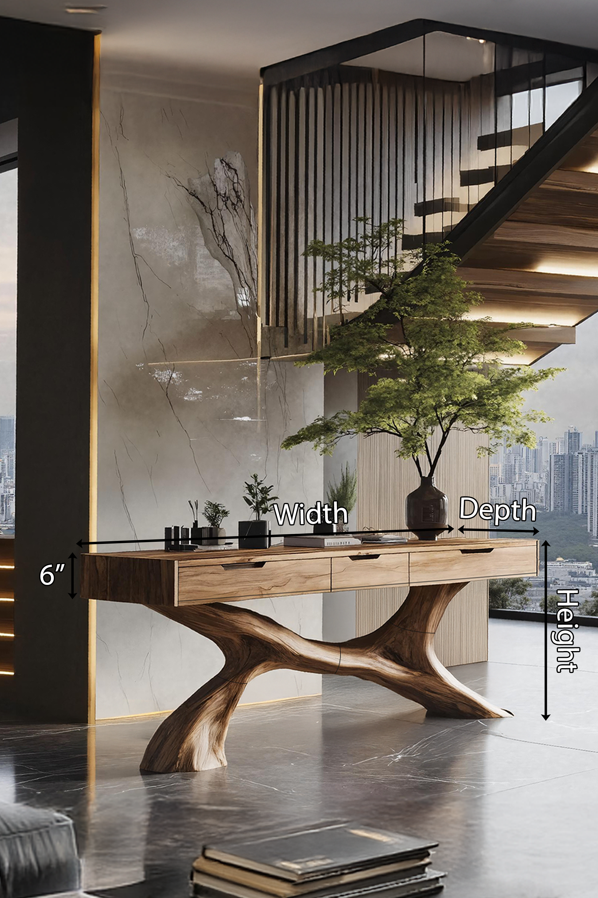 Rustic Wooden Console Table For Living Room SILDTTNCS017