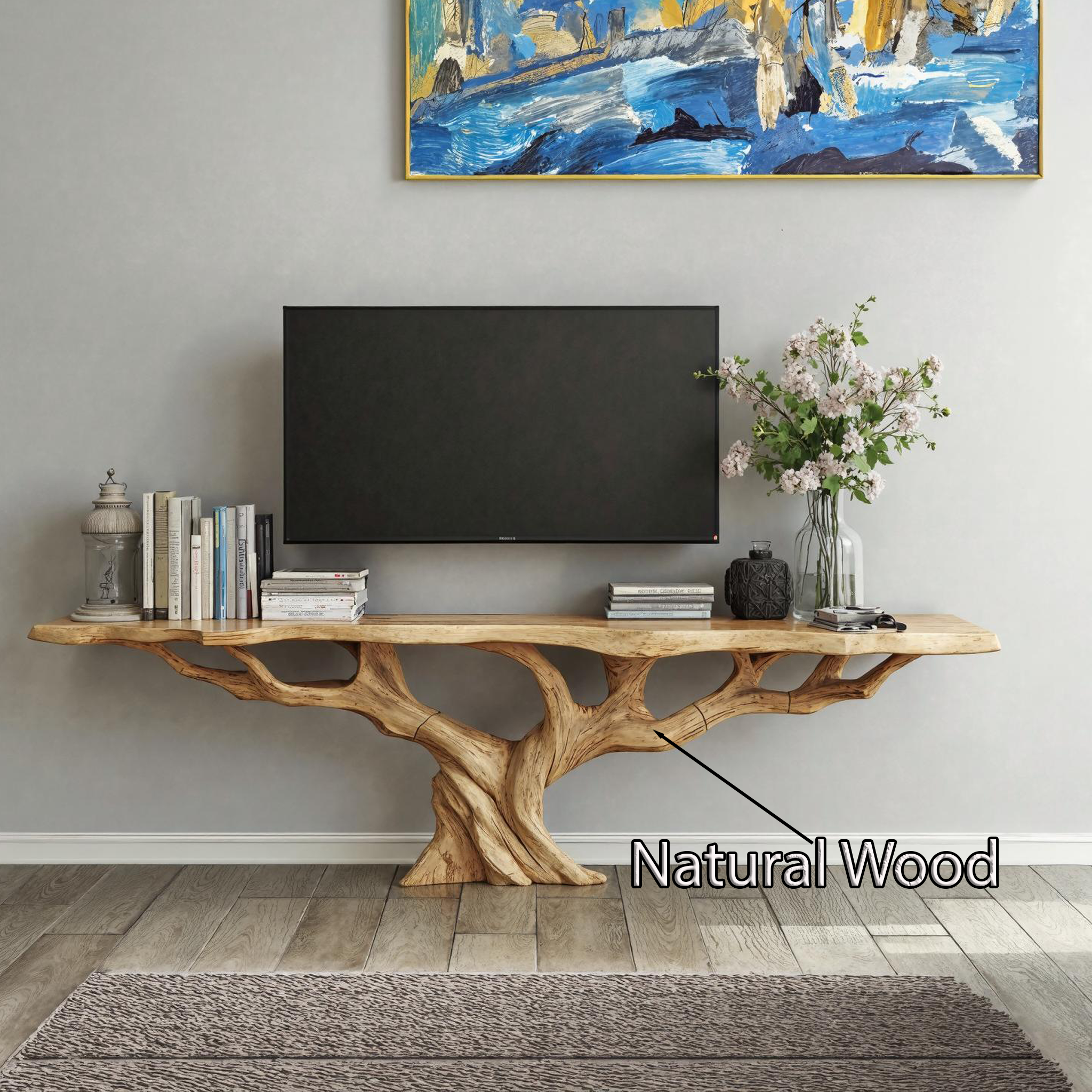 Farmhouse Live Edge TV Cabinet For Living Room And Entryway SILDTTVC025