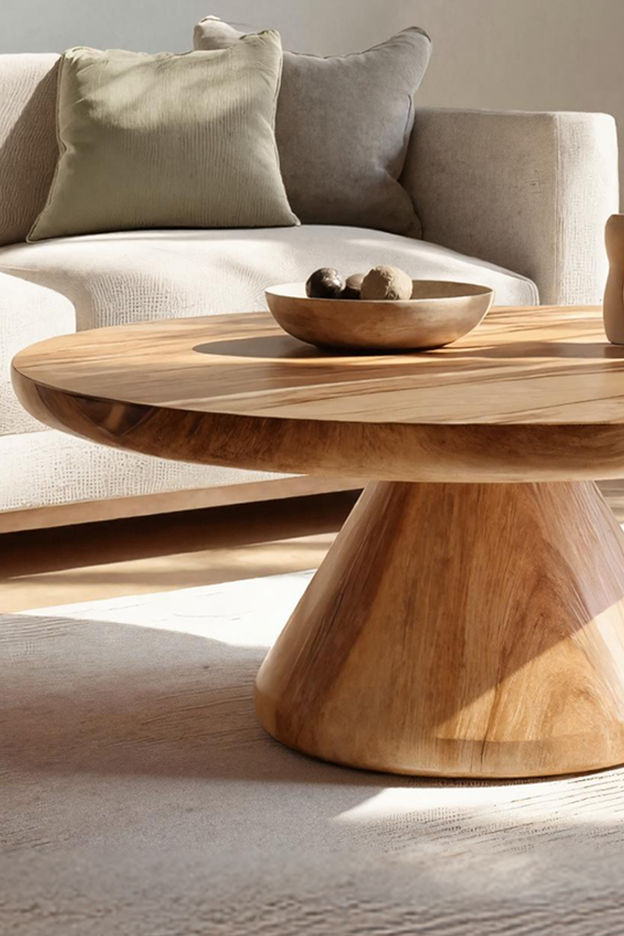 Mid Century Wooden Live Edge Coffee Table For Living Room SILDTTRCF046