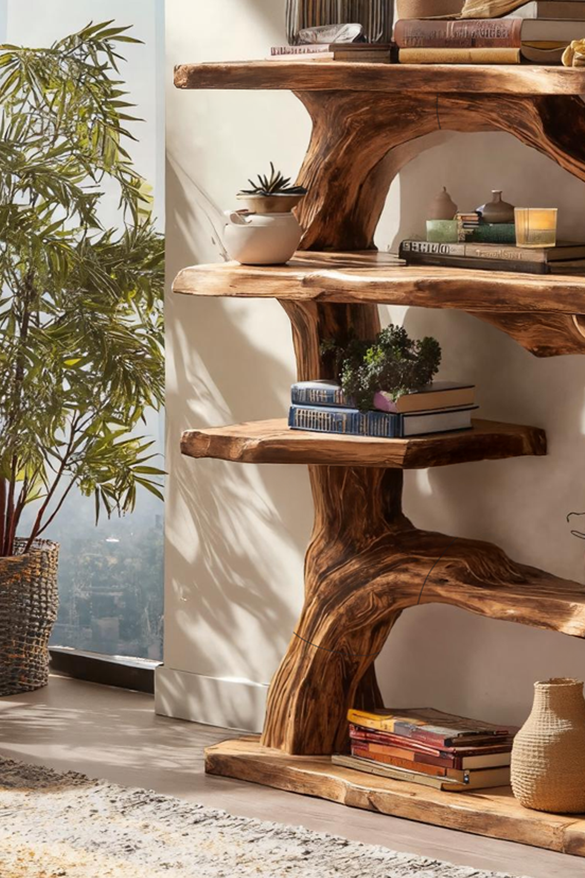 Handcrafted Wooden Live Edge Console Table For Luxury Living Room Decor SILDTTNCS046