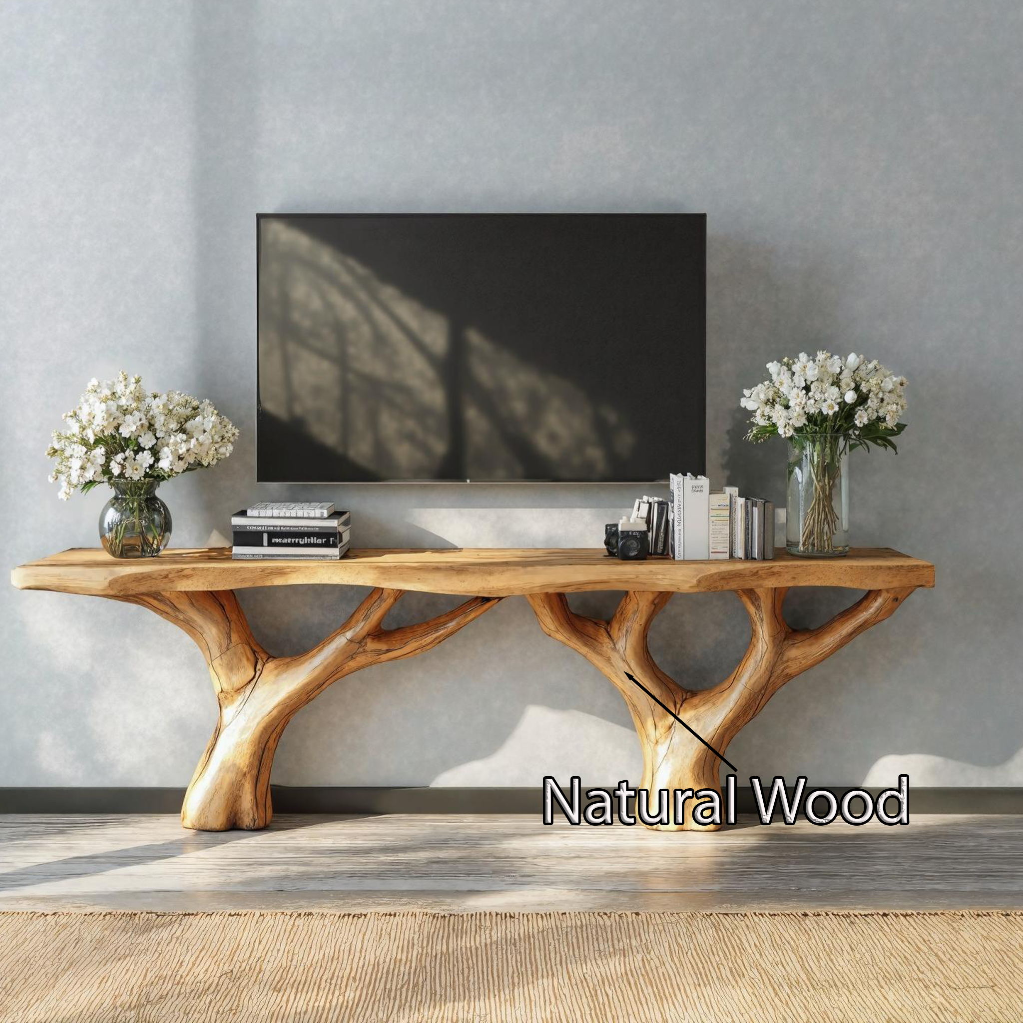 Rustic Live Edge TV Stand For Living Room And Hallway SILDTTVC023