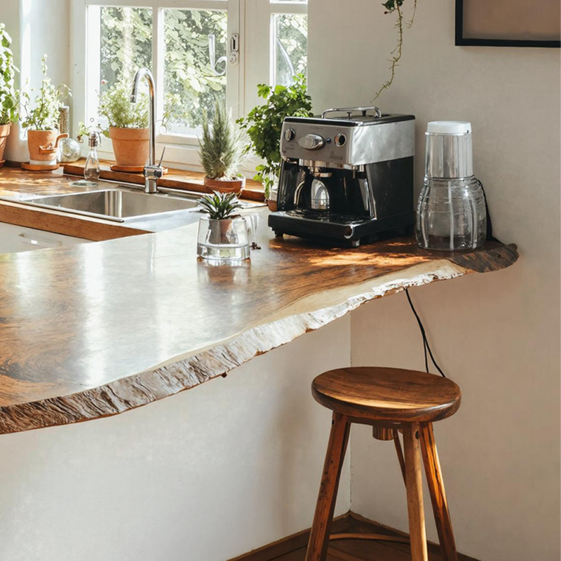 Mid Century Wooden Kitchen Countertop For Sleek Home Kitchen Design SI