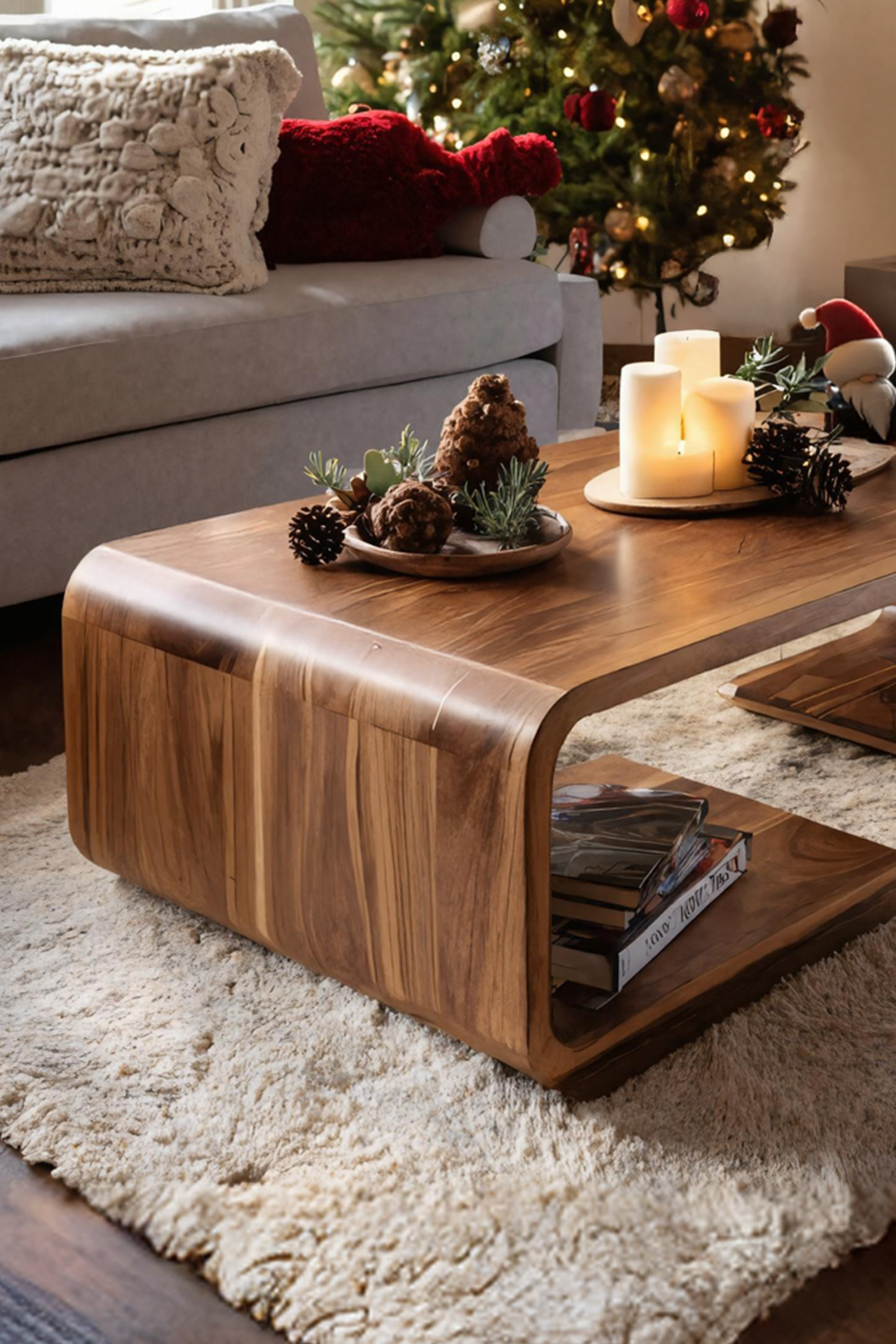 Handcrafted Solid Wood Coffee Table For Christmas Living Room SILDTTRCCF007