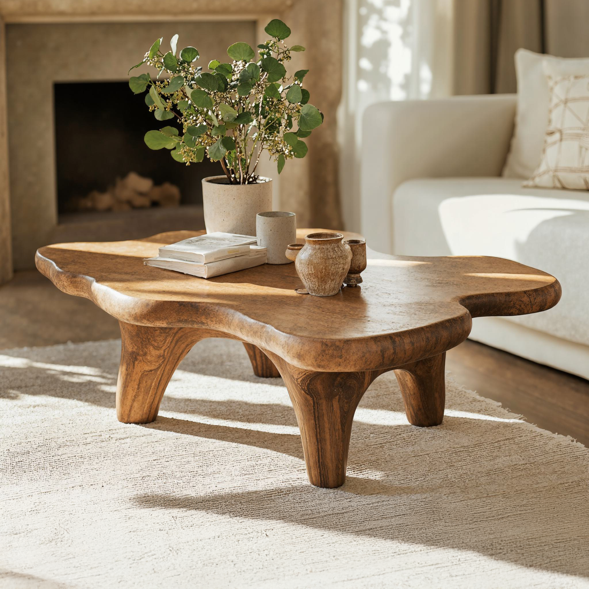 Modern Wood Coffee Table Low Coffee Table SILDTCF057