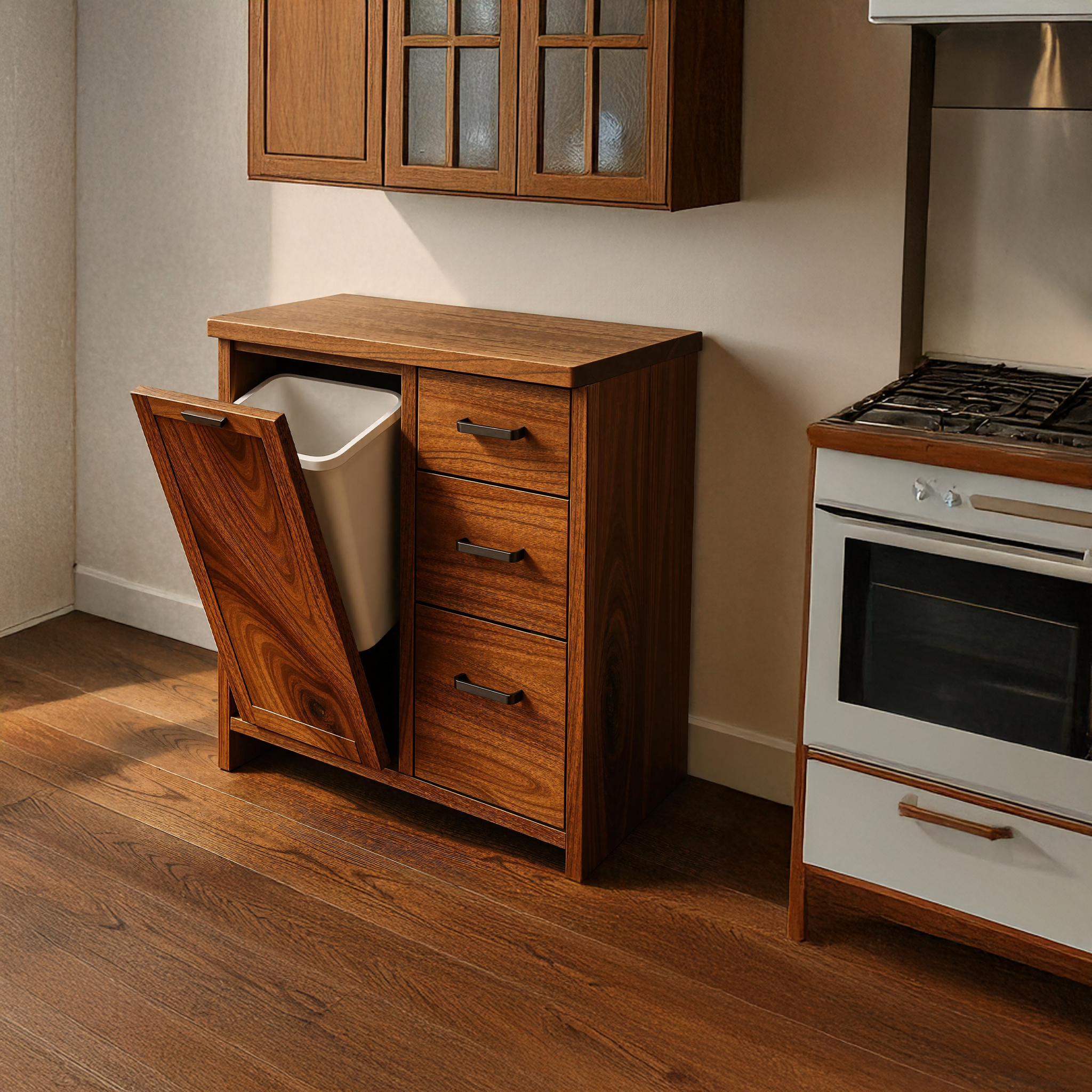Farmhouse Tilt Out Waste Bin For Rustic Dining Room Look SILDTTRB005