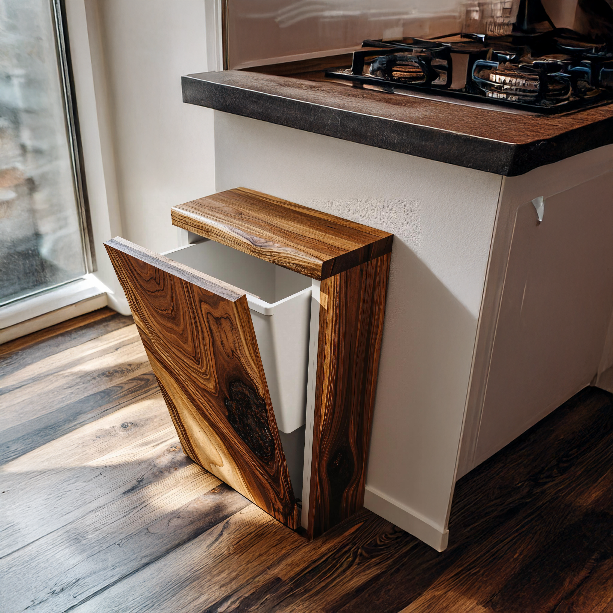 Tilt Out Recycling Bin Furniture Farmhouse Style For Kitchen SILDTTRB008
