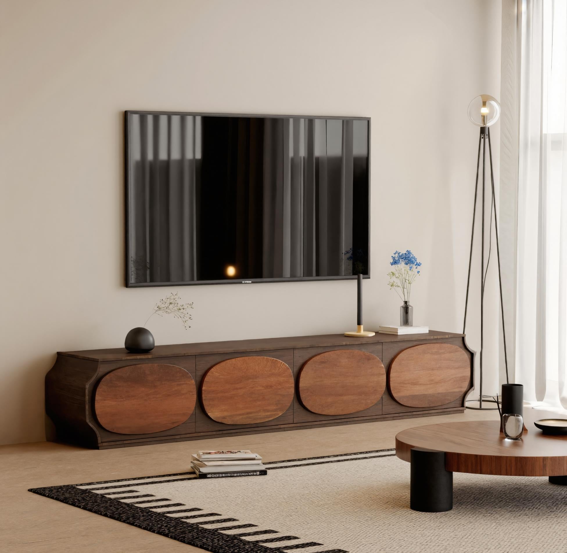 Modern Rounded TV Console For Living Room SITHHNTVC008