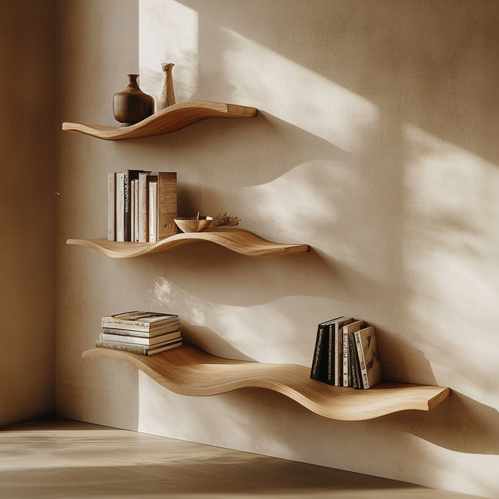 Custom Wood Floating Shelves Living Room New Year Home Decor SINLWV004