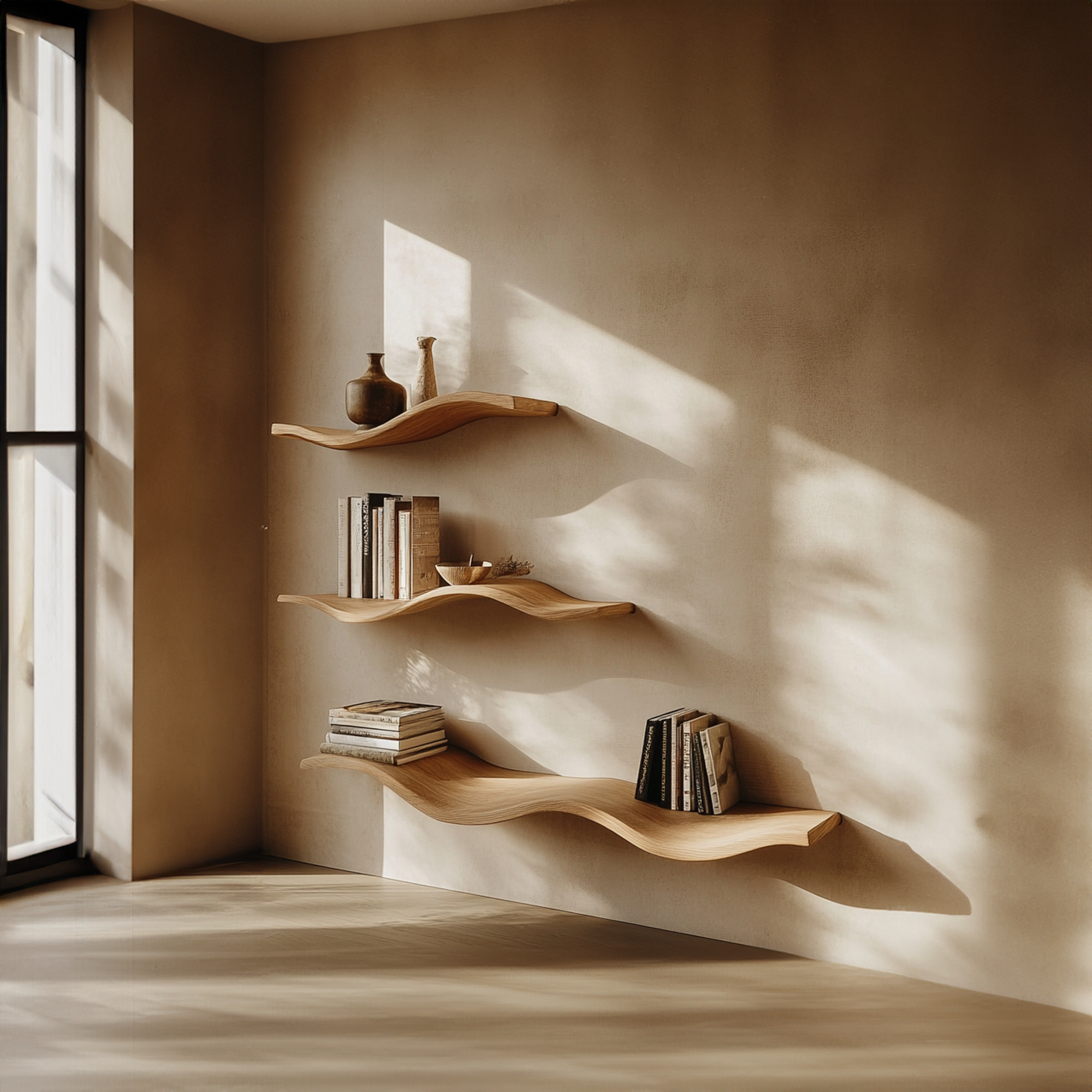 Custom Wood Floating Shelves Living Room New Year Home Decor SINLWV004