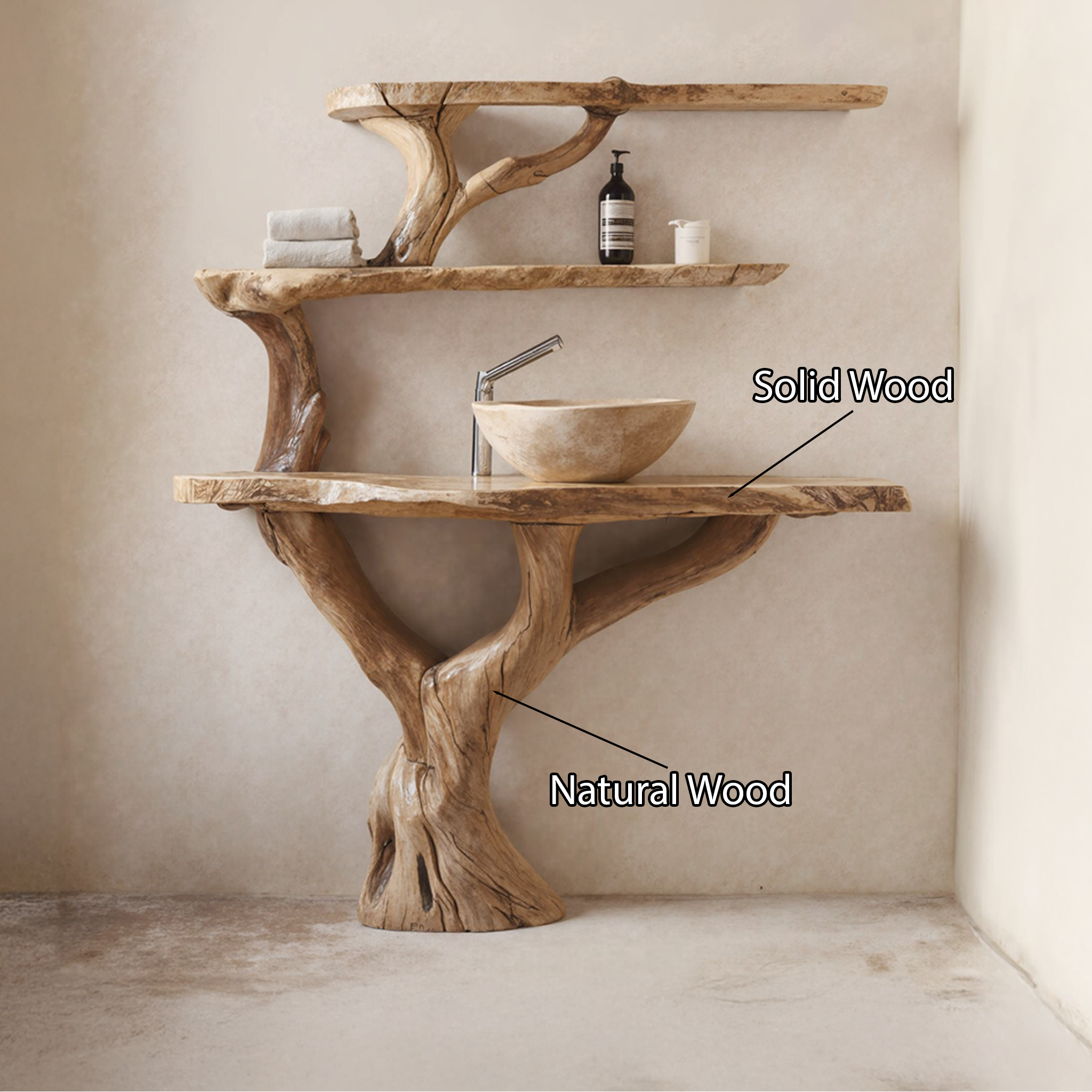 Live Edge Vanity Bathroom Sink SILDTBRV009