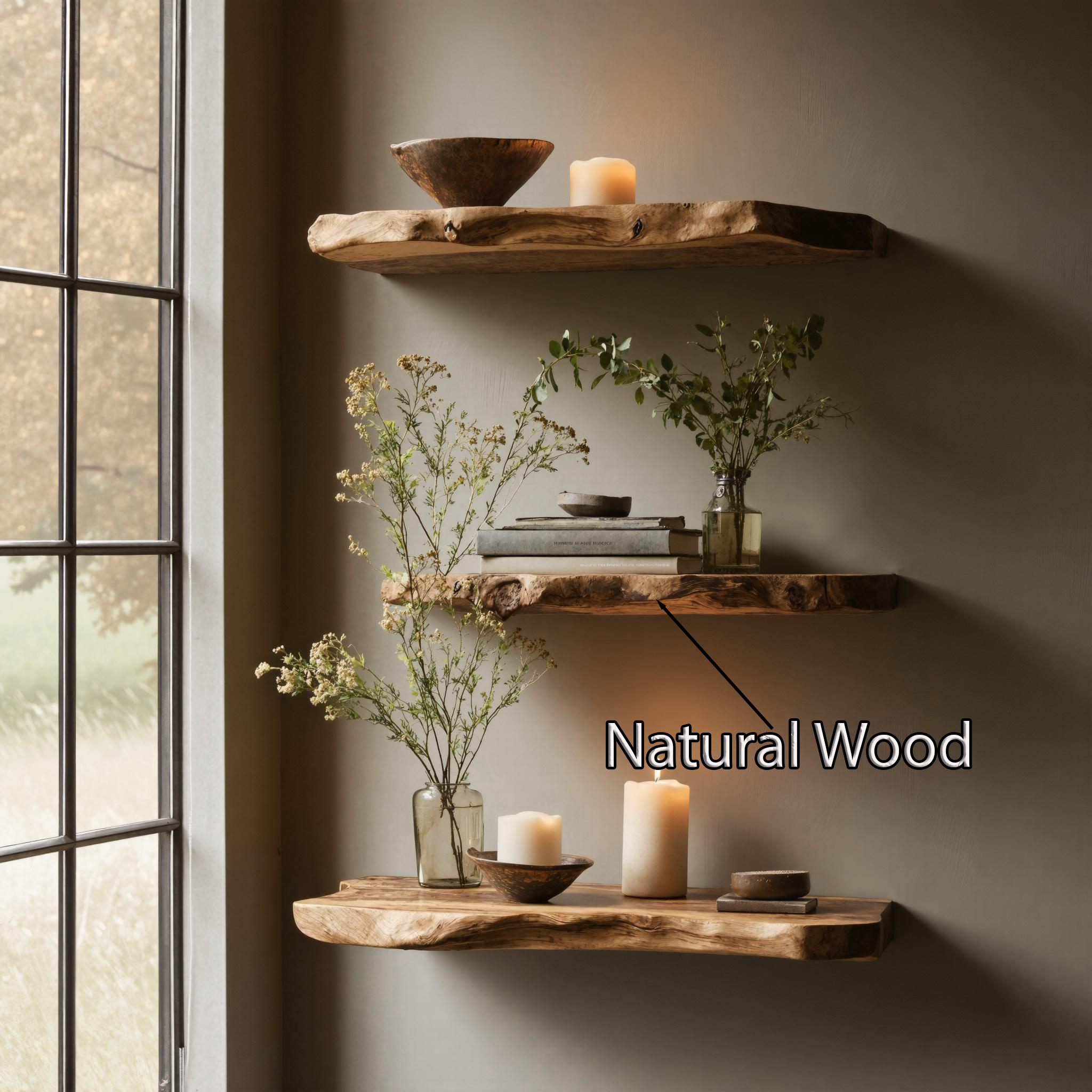 Handcrafted Live Edge Floating Bookshelf Unique Home Decor SILDTFL161
