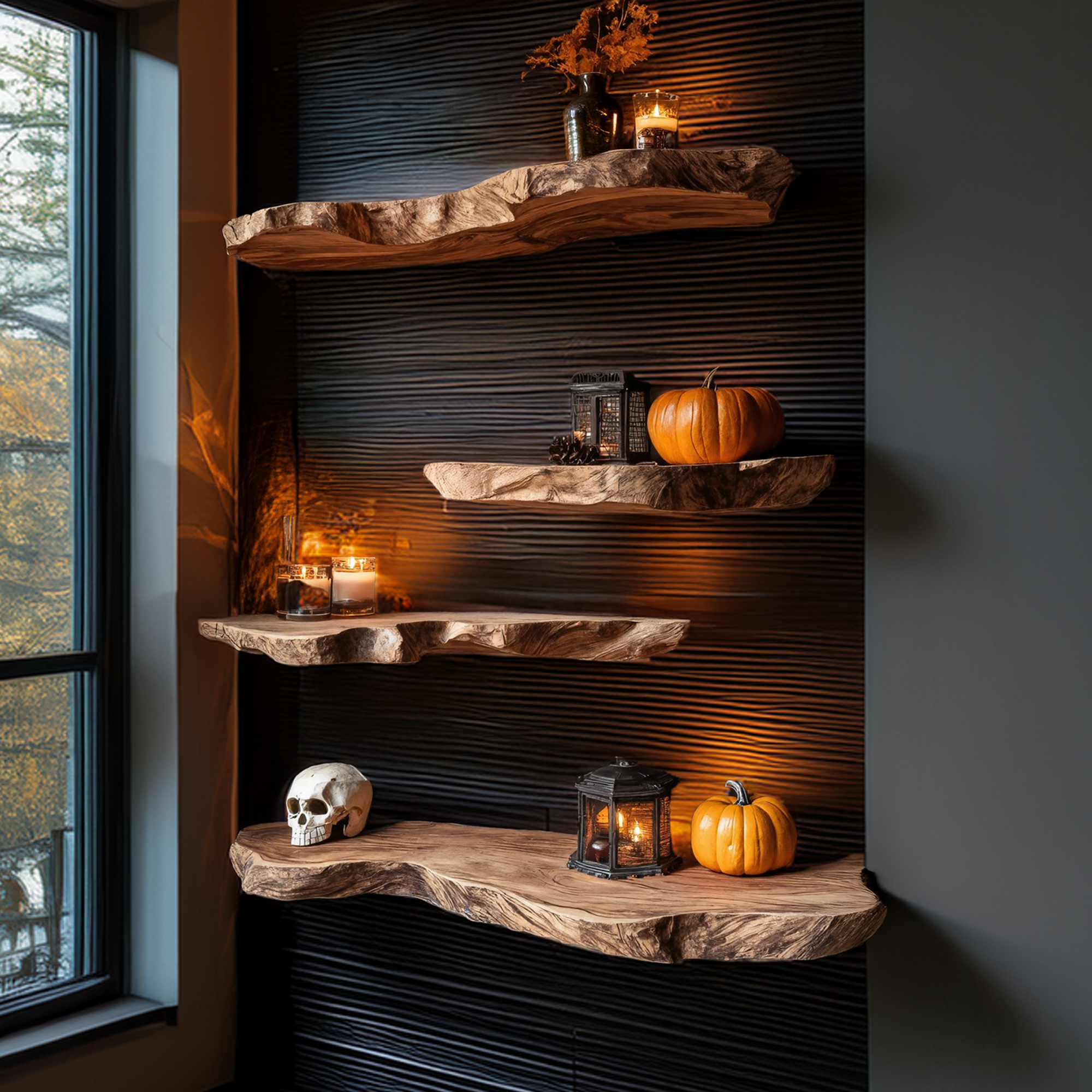 Rustic Wooden Floating Shelf For Furniture Decor And Halloween Wall Storage SILDTTRHFL021