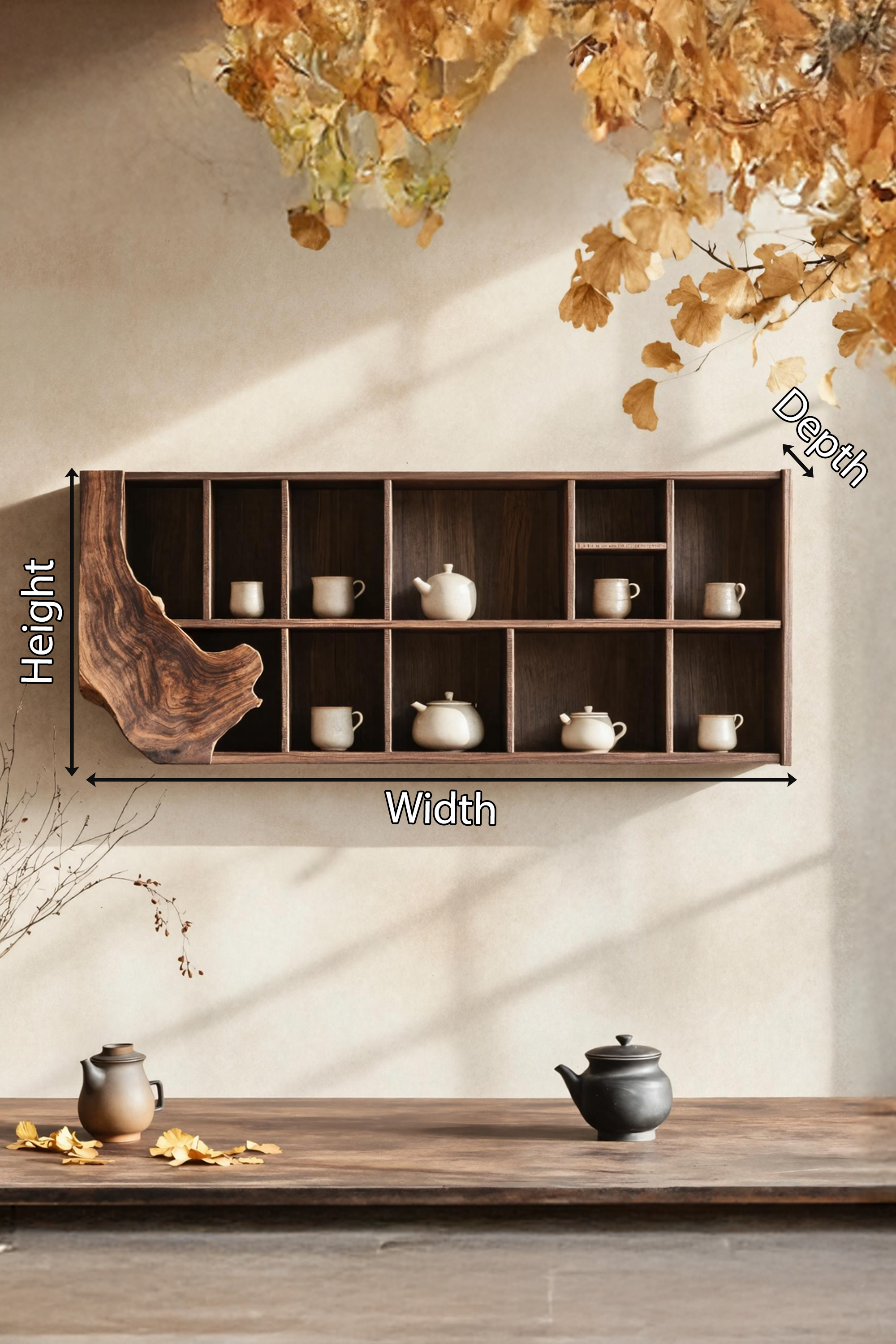 Farmhouse Live Edge Floating Shelf For Furniture Display SILDTTNWMS021