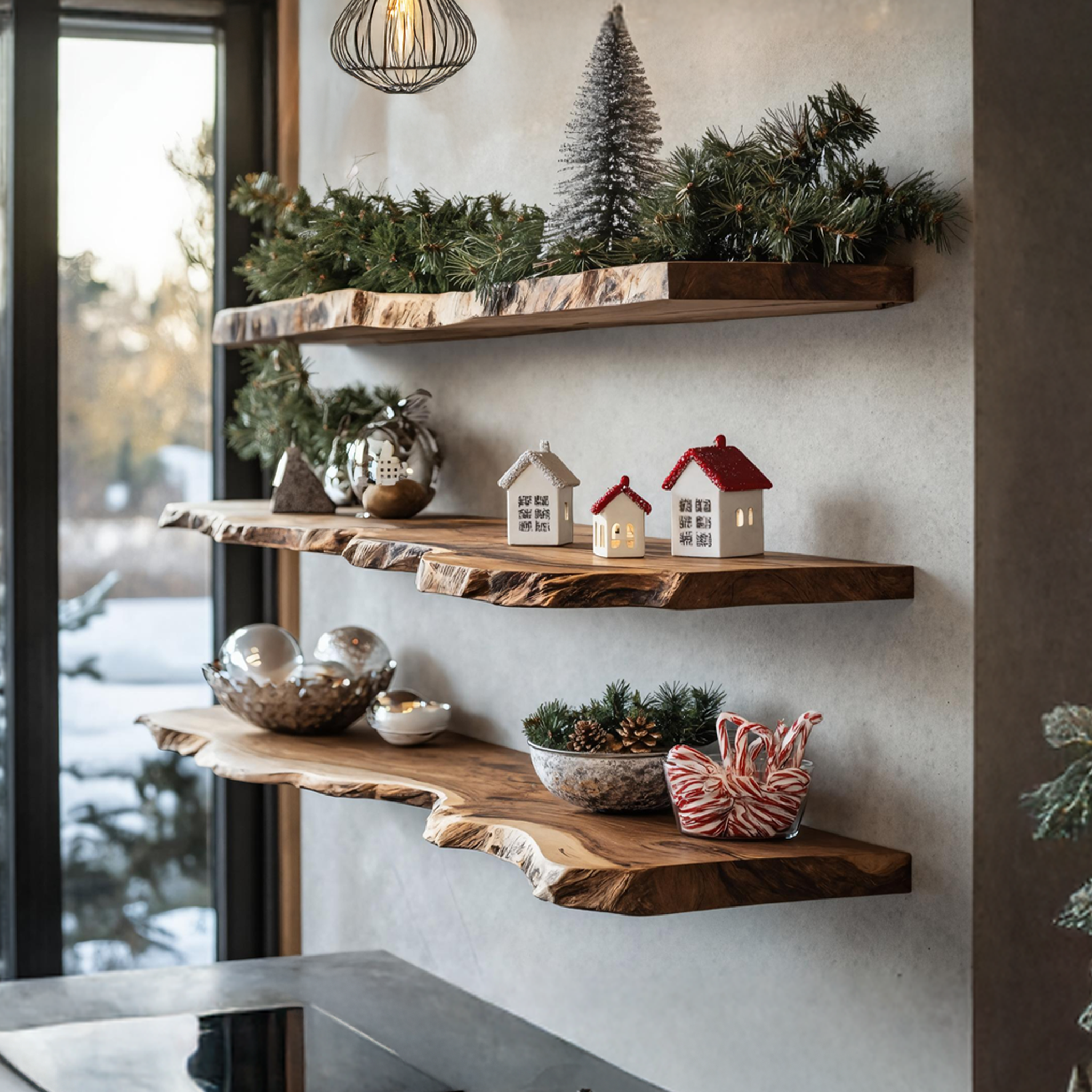 Modern Solid Wood Floating Shelf For Holiday Entryway Furniture Setup SILDTTNCFL040