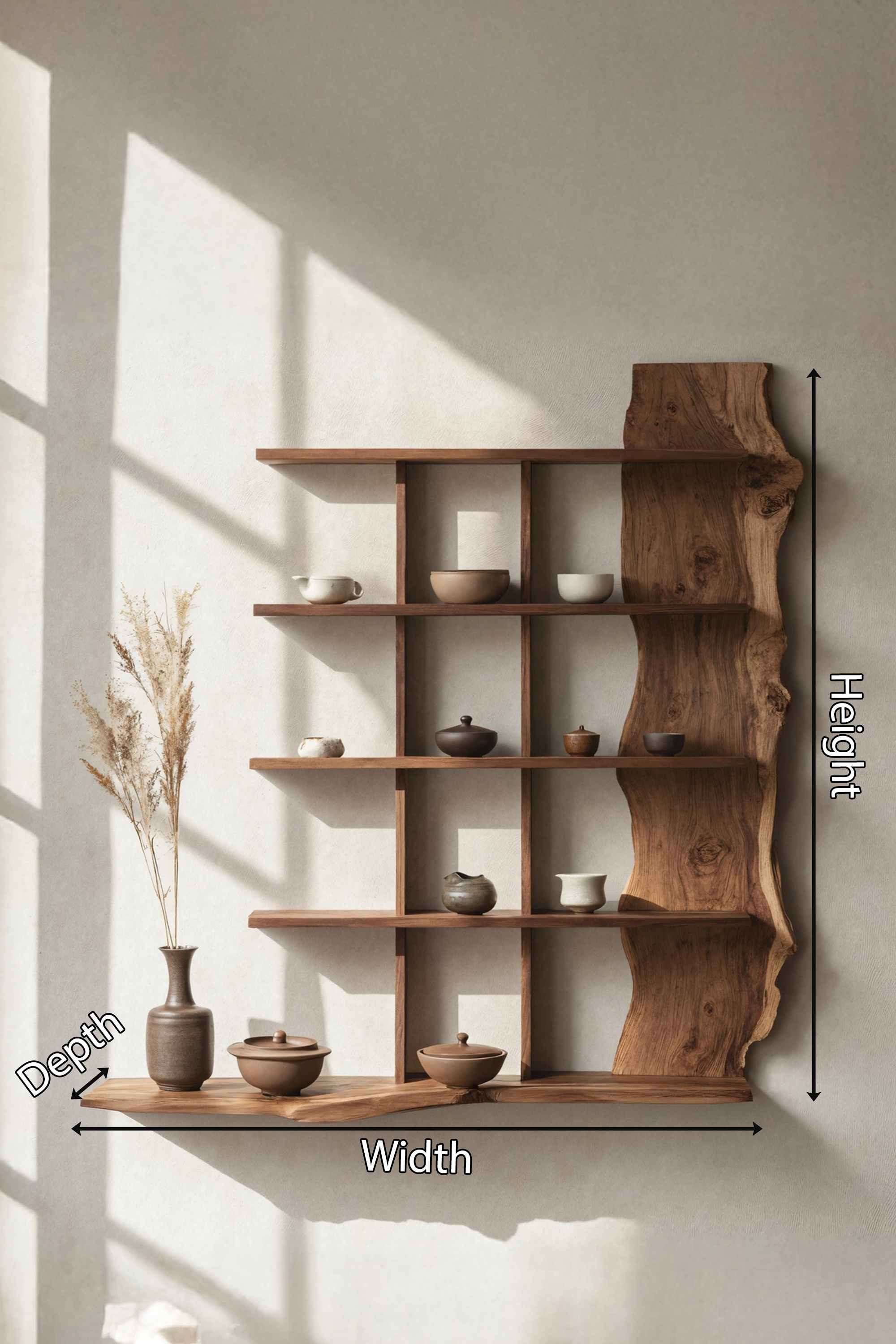 Rustic Live Edge Floating Shelf For Furniture Decor Style SILDTTNWMS015