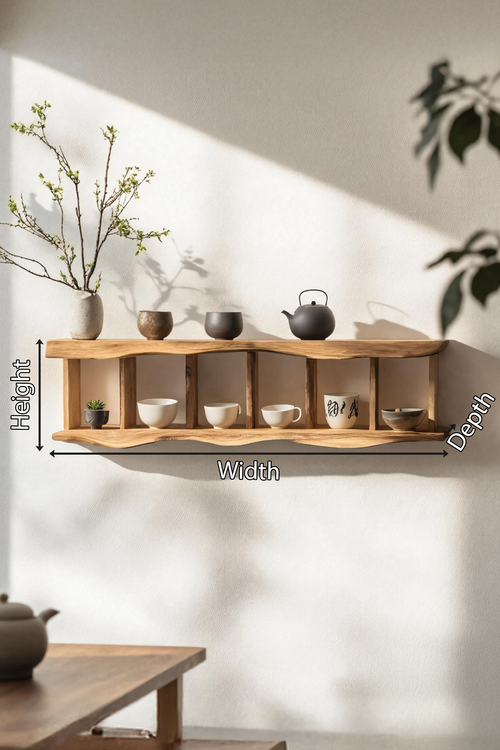 Solid Wood Bookshelf In Rustic Style For Bedroom Decor SILDTTNWMS023