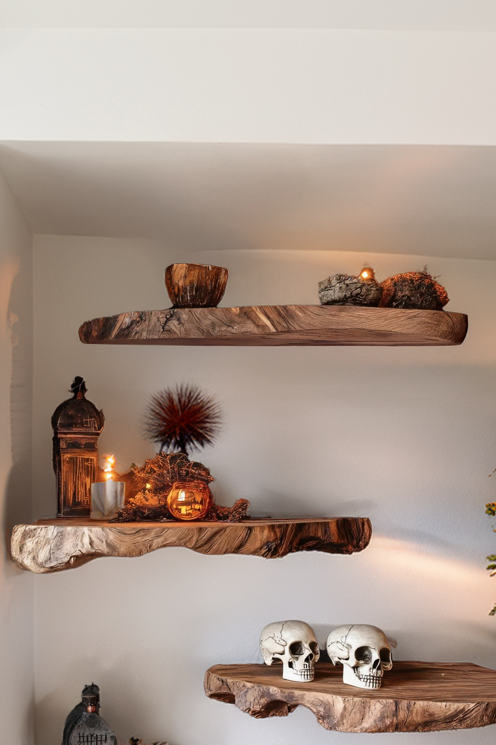 Farmhouse Live Edge Floating Shelf For Entryway Design Halloween Makeover SILDTTRHFL016