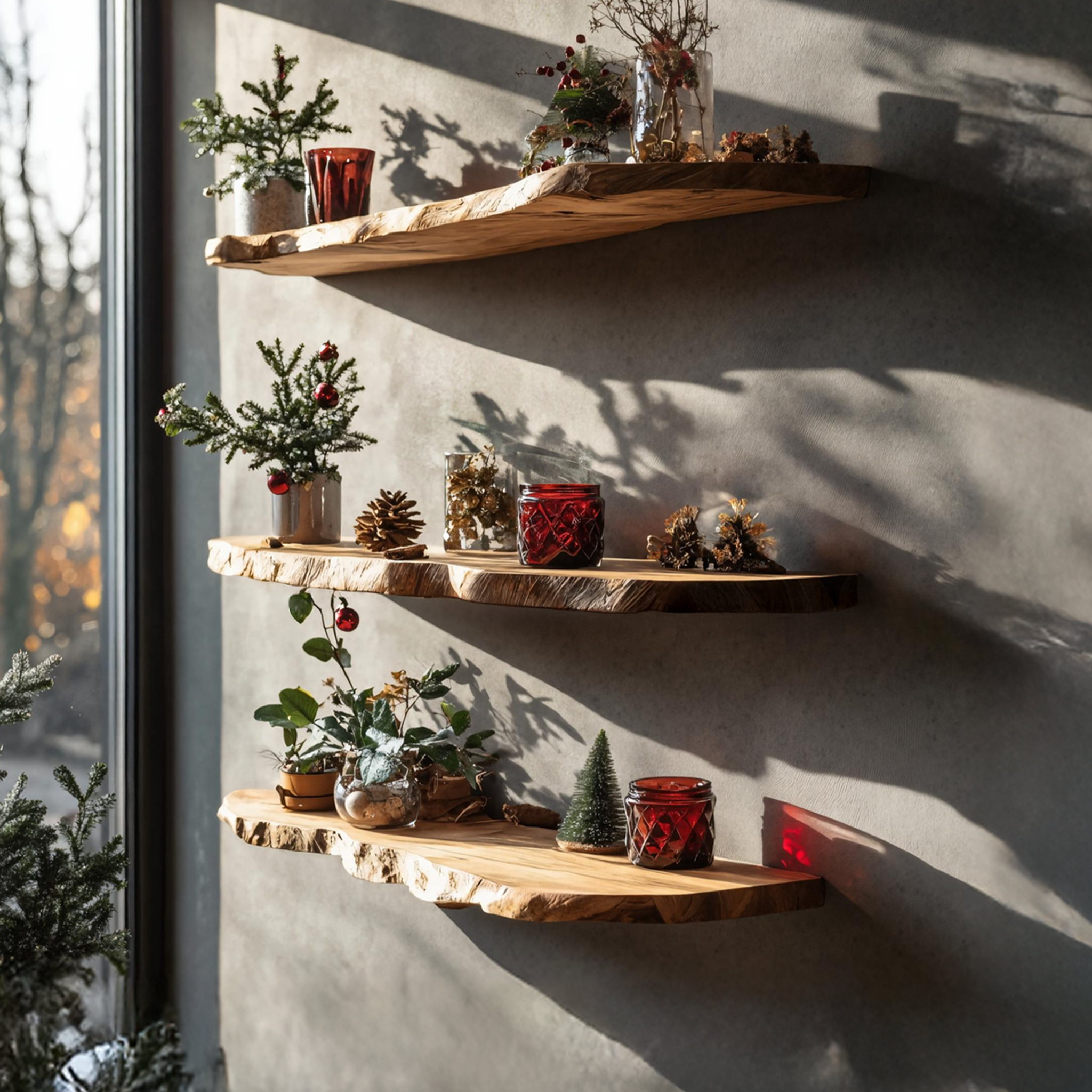 Modern Solid Wood Floating Shelf For Christmas Bedroom Furniture SILDTTNCFL020