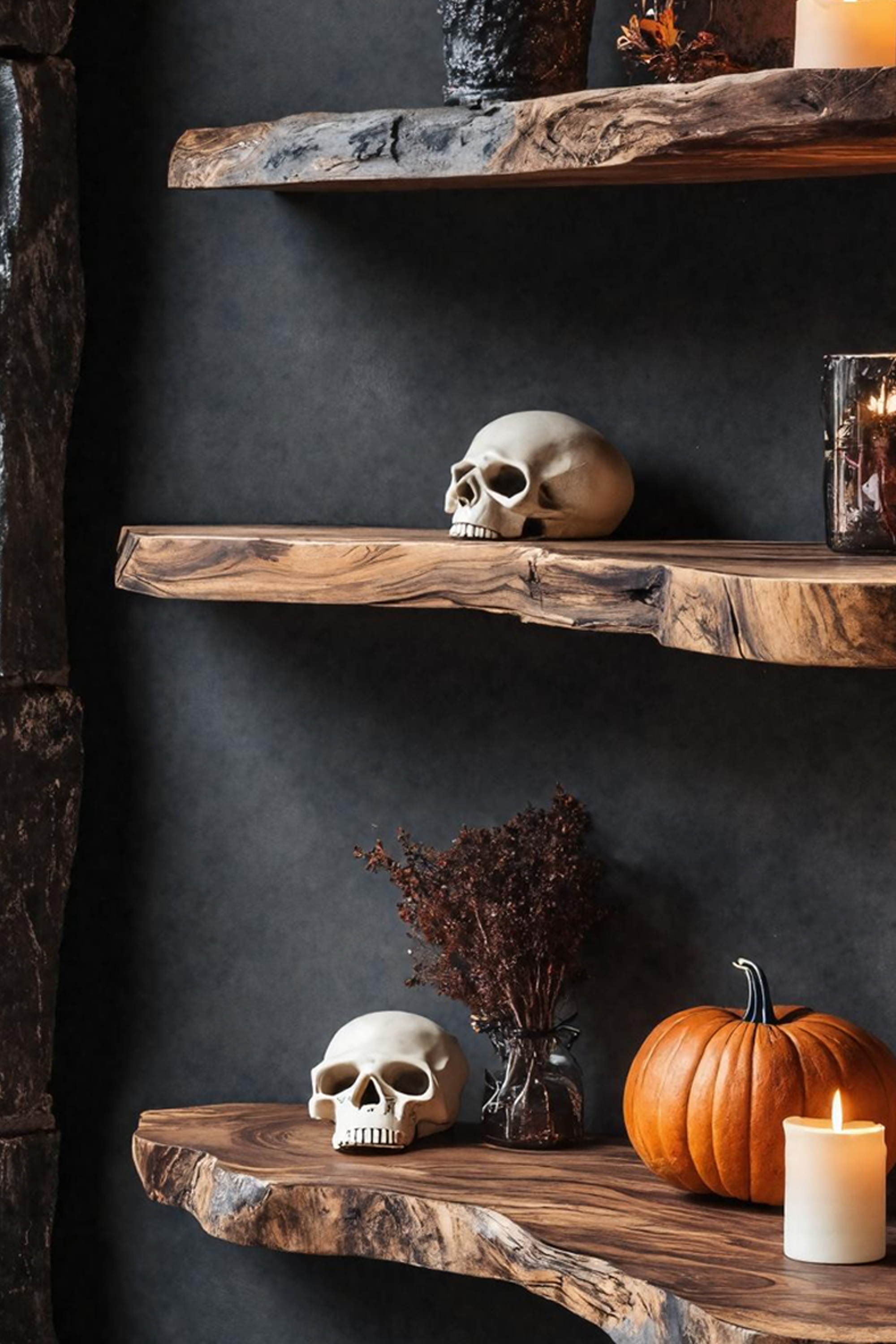 Farmhouse Wooden Floating Shelf For Bedroom Cozy Halloween Wall Decor SILDTTRHFL005